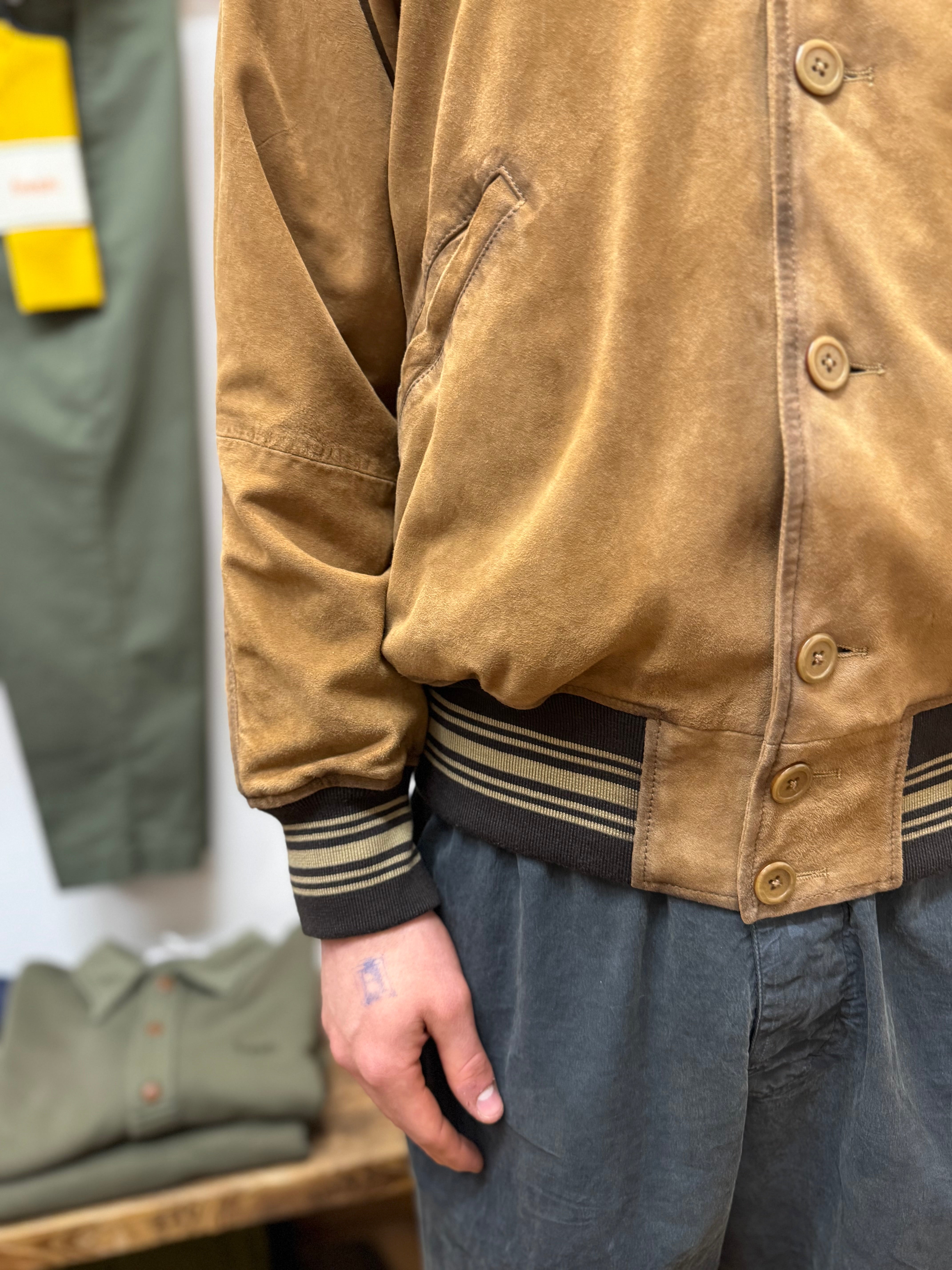 PRESIDENT’S Bryan Jacket In Beans Dirty Wash Suede