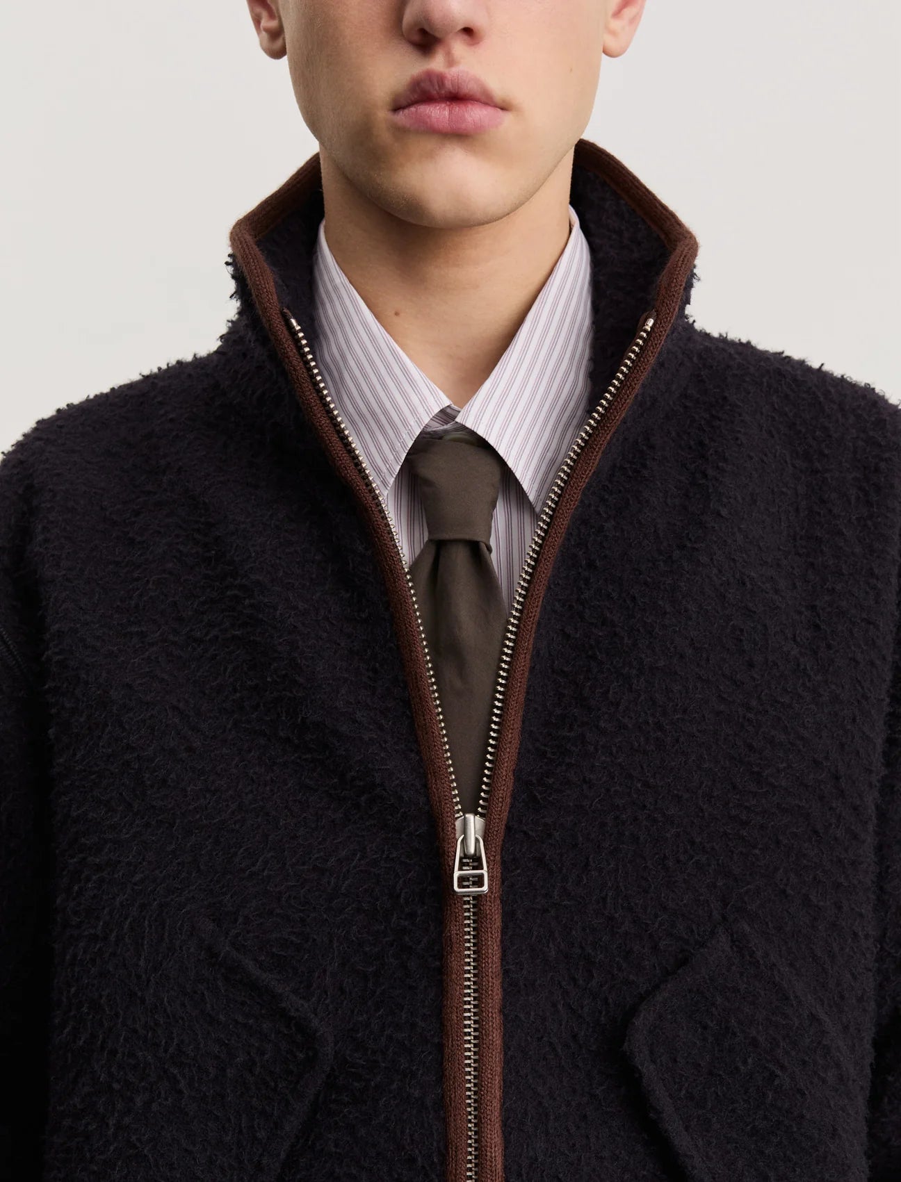 ANOTHER ASPECT Another Fleece Jacket 1.0 Navy Brown
