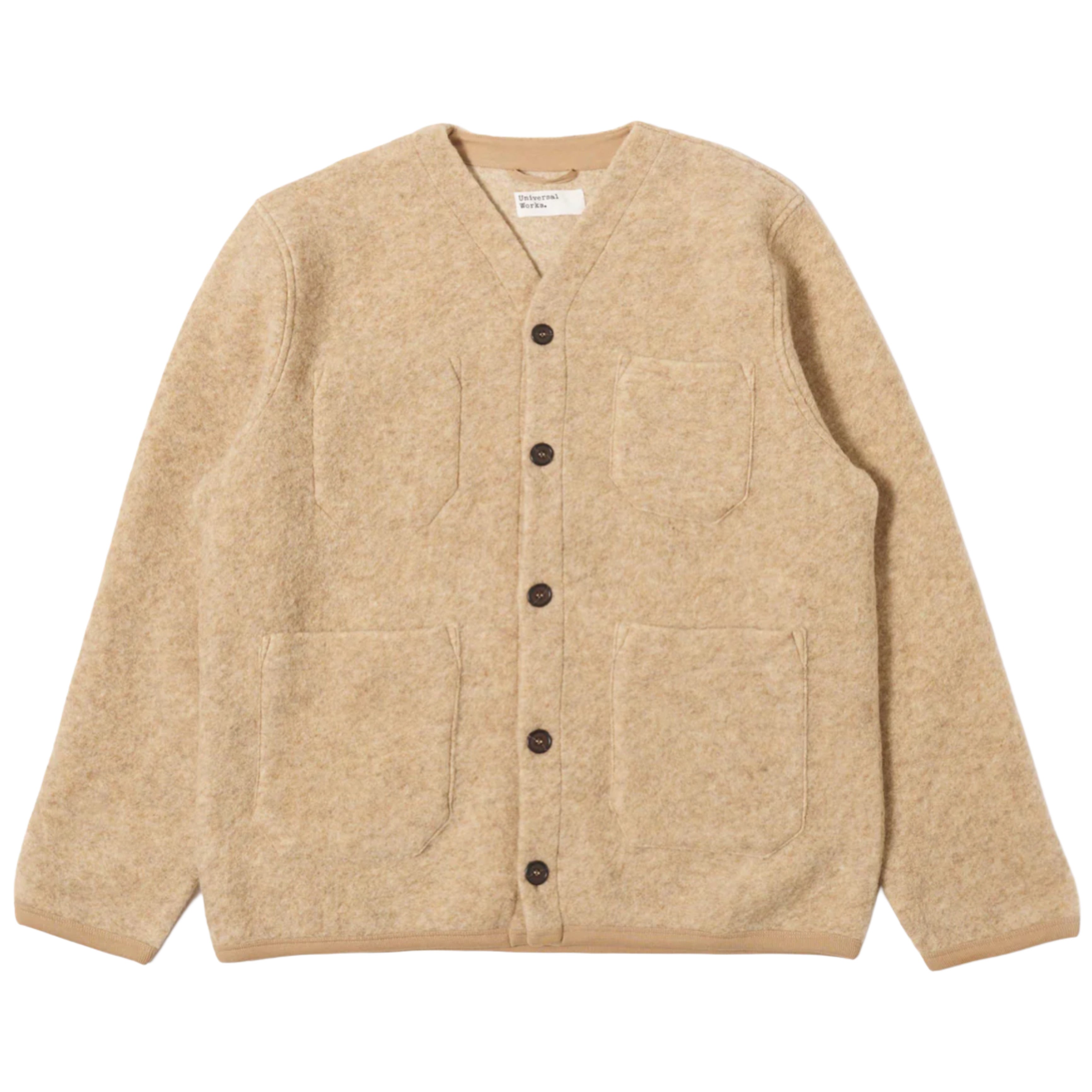 UNIVERSAL WORKS Fawn Wool Fleece Cardigan