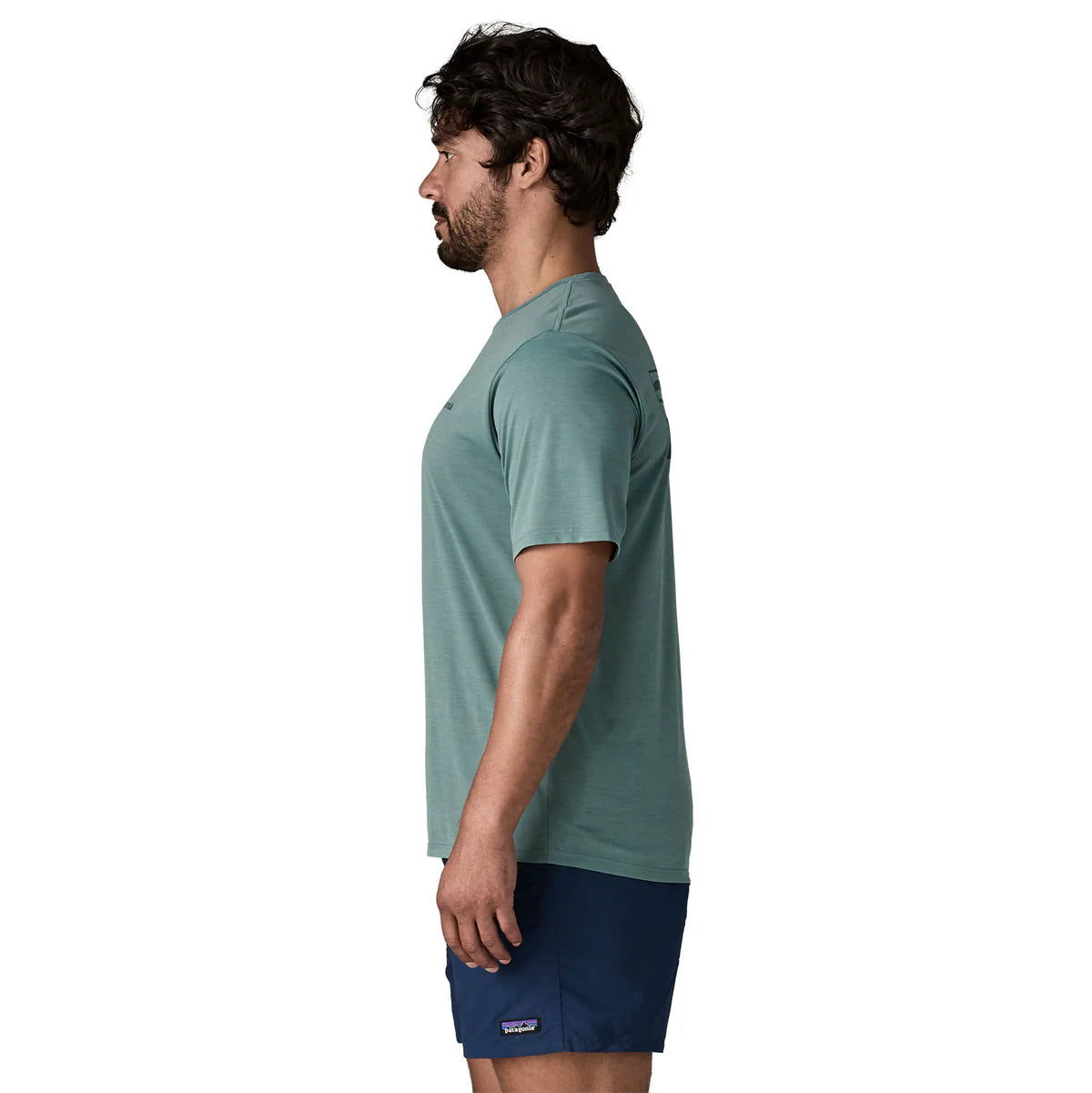 PATAGONIA T-shirt da uomo Capilene® Cool Daily - Logo Boardshort Blue Sage - Light Blue Sage X-Dye