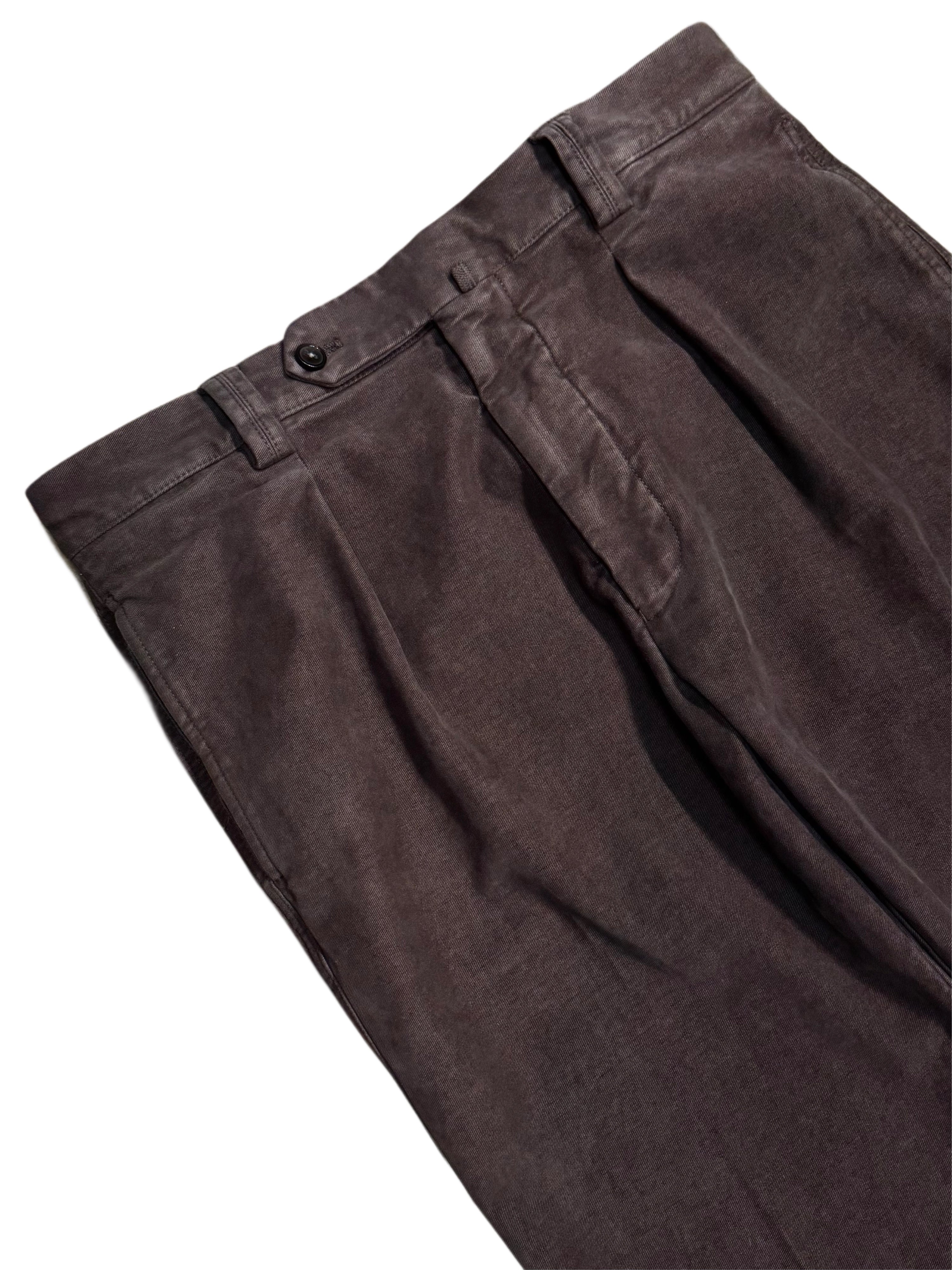 FRESH Camogli Moleskin Pleated Chino Pants In Brown
