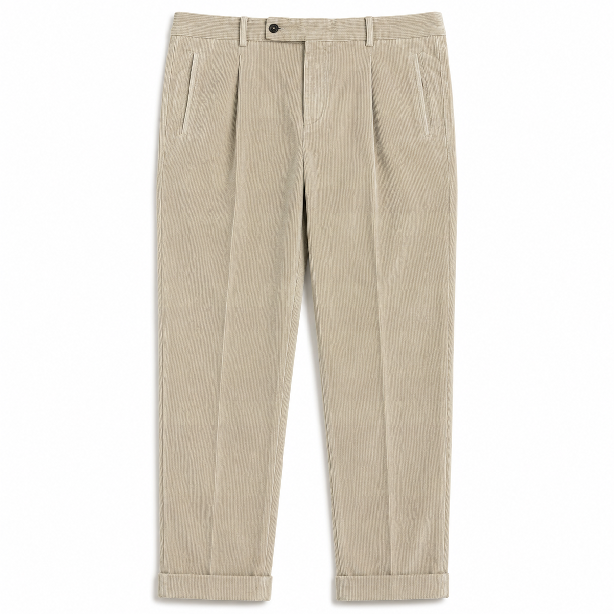 FRESH Corduroy Pleated Chino Pants In Beige