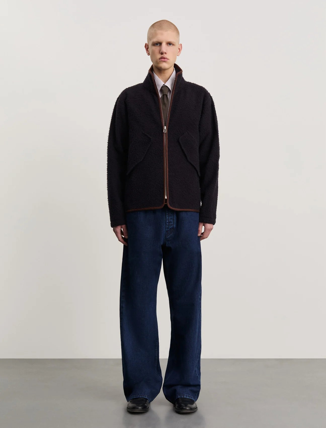 ANOTHER ASPECT Another Fleece Jacket 1.0 Navy Brown