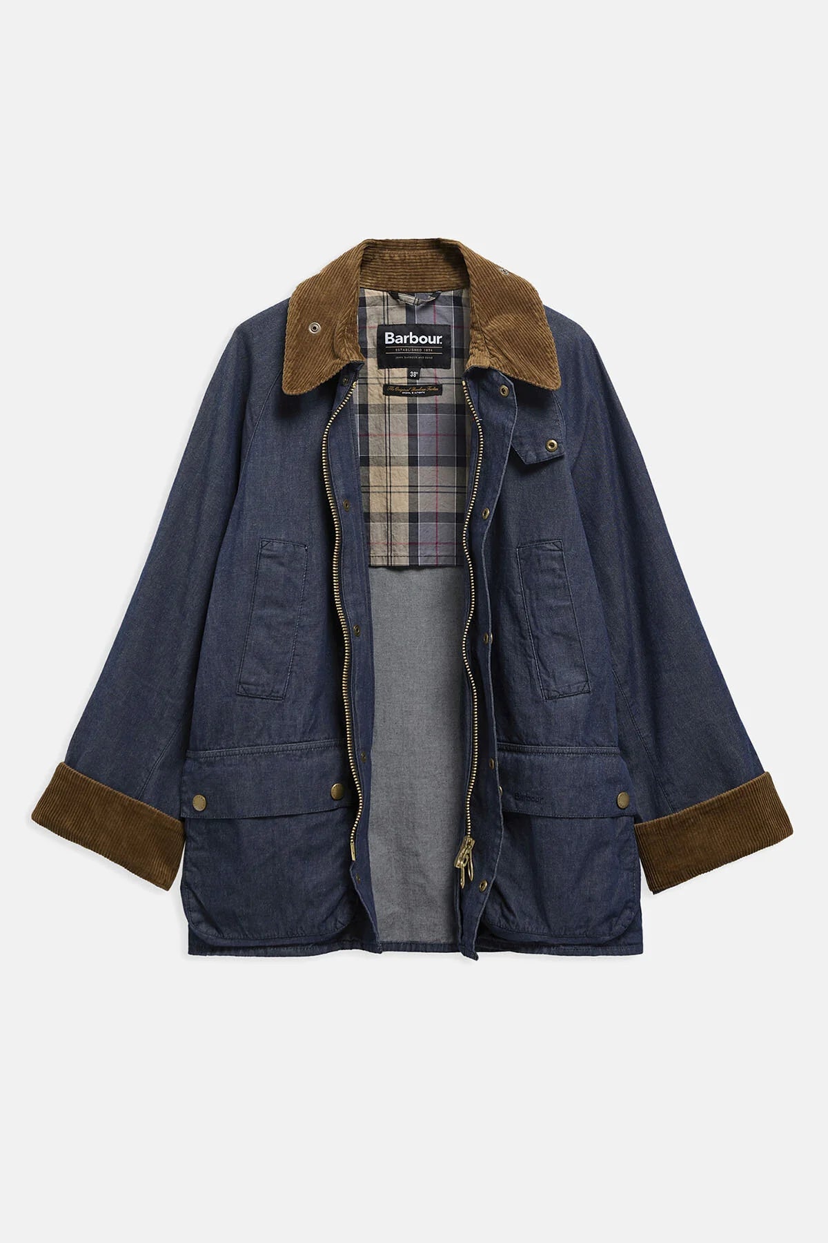 BARBOUR Os Bedale Denim Casual Jacket Outerwear Indigo