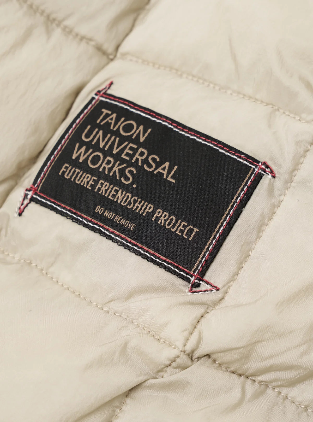 TAION x UNIVERSAL WORKS Ice Grey Nylon Soft Shell Down Cardigan