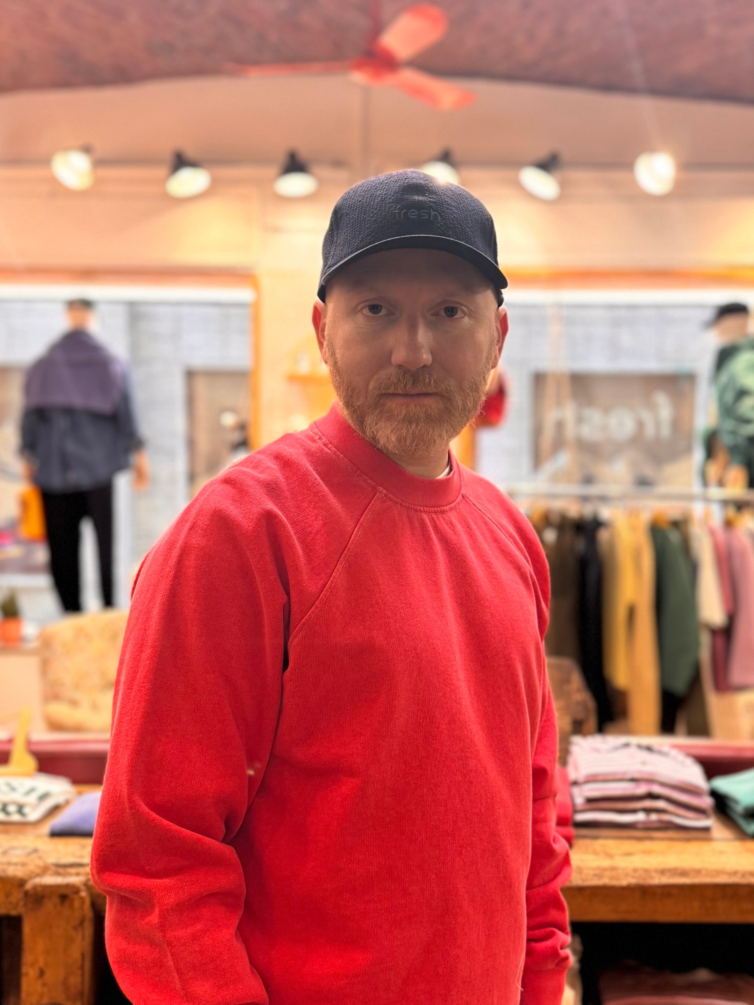 FRESH Billie Plated Cotton Sweatshirt in Real Red