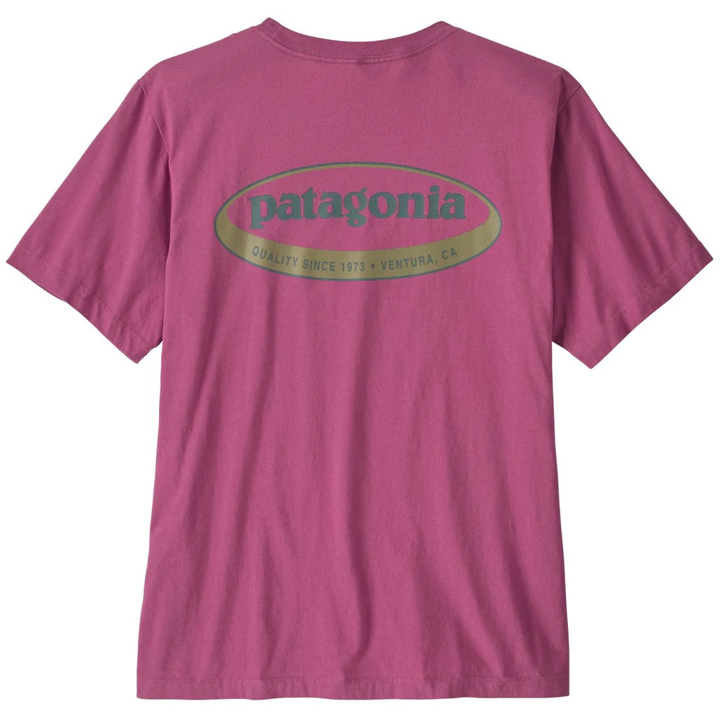 PATAGONIA Men's '95 Oval Logo T-Shirt Faded Magenta