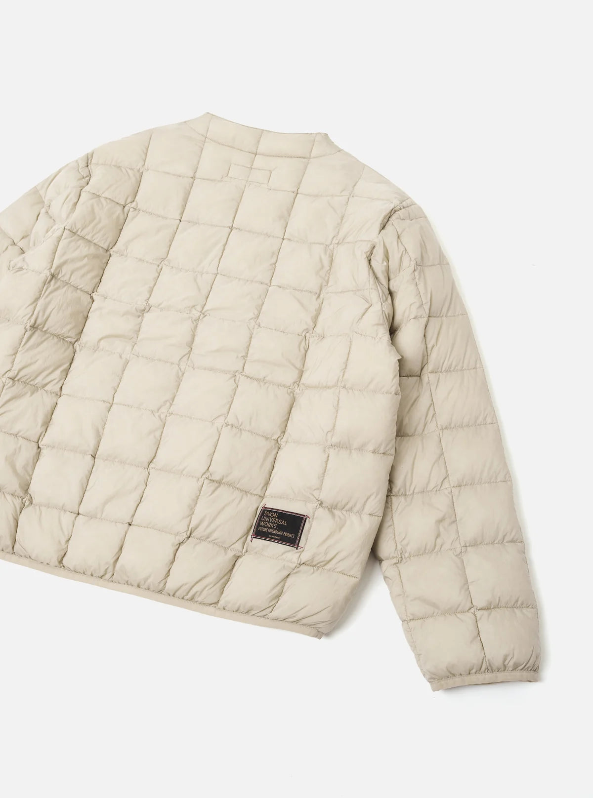 TAION x UNIVERSAL WORKS Ice Grey Nylon Soft Shell Down Cardigan