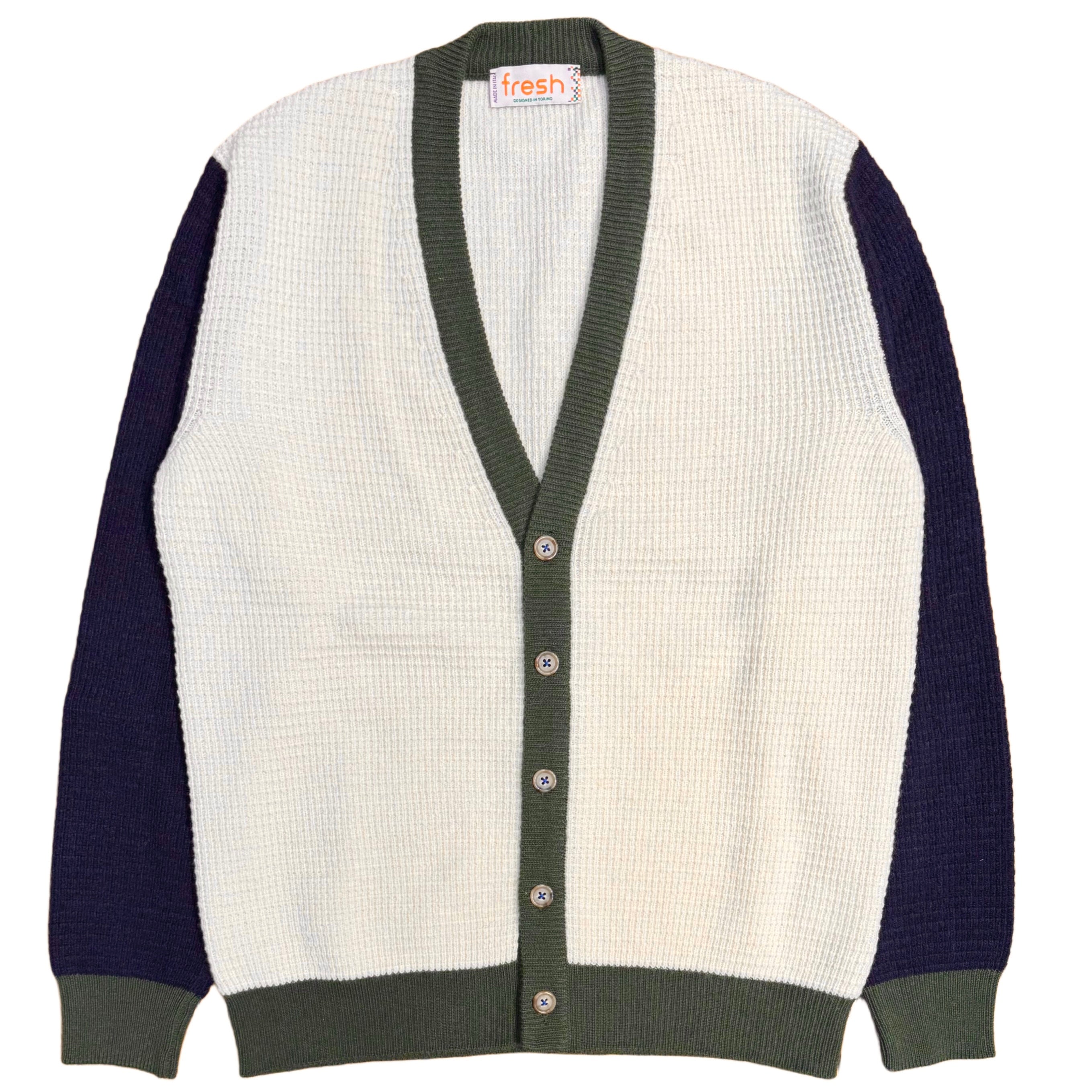 FRESH Adam Waffle-Knit Merino Wool Cardigan