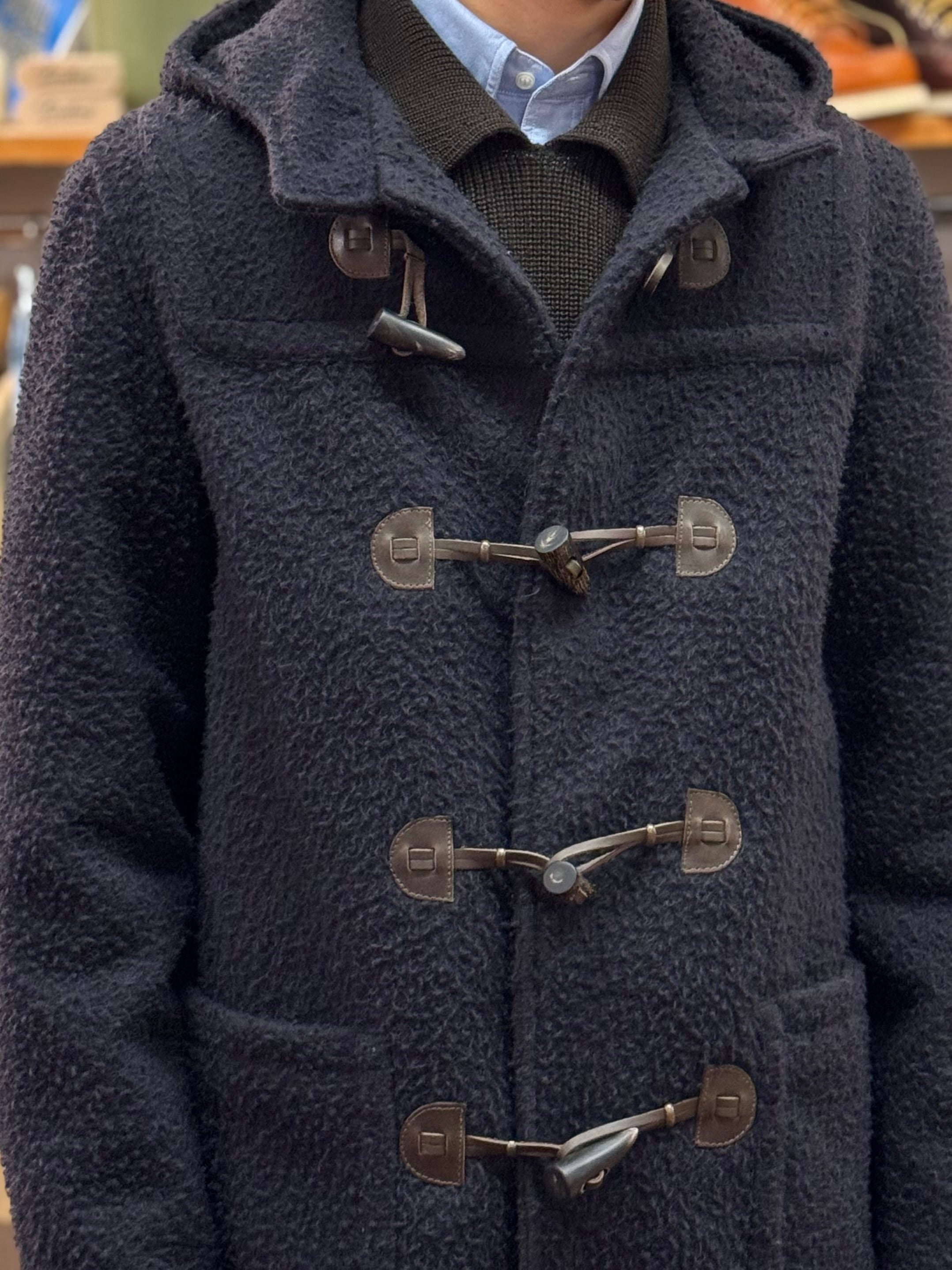 FRESH Montgomery Duffle Coat Casentino Wool in Dark Navy