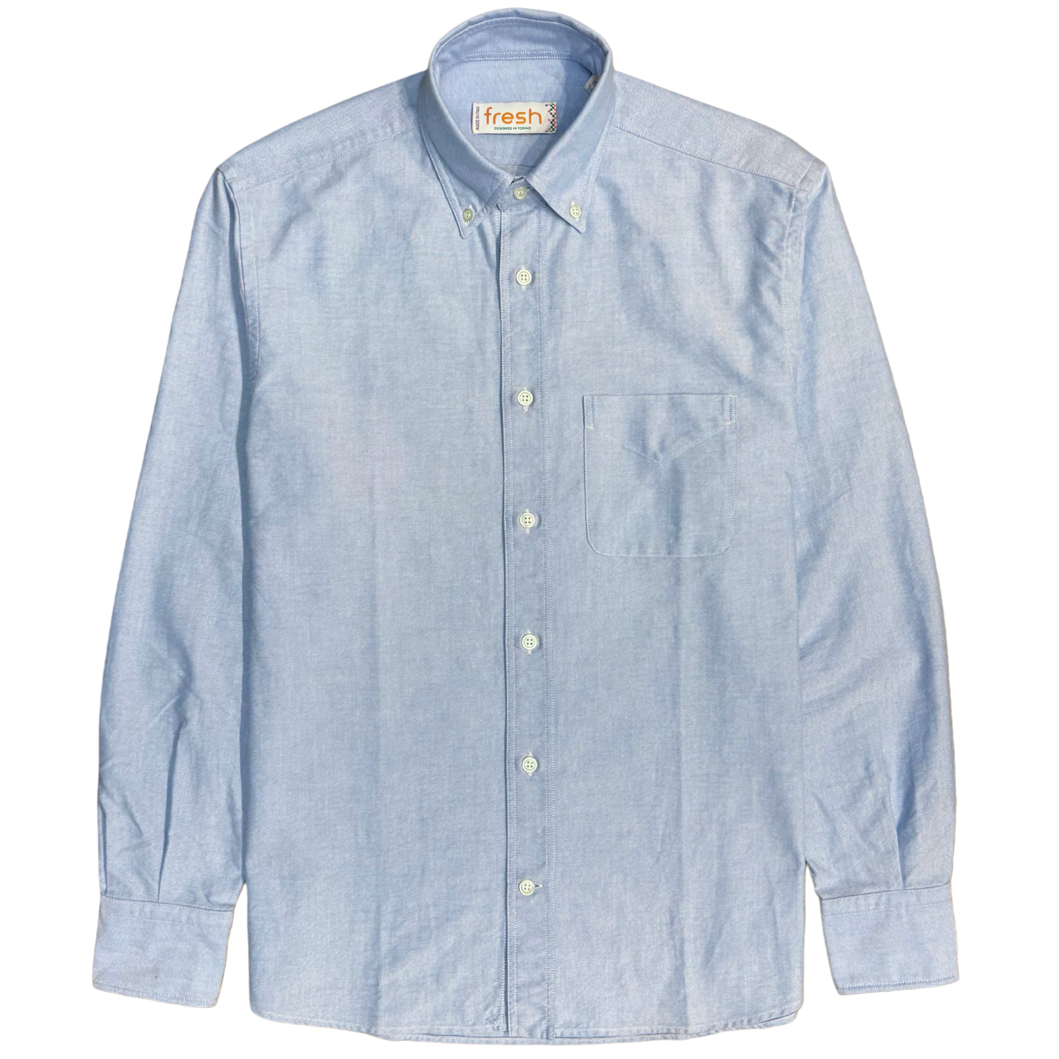 FRESH Light Blue Oxford Cotton Button Down Shirt