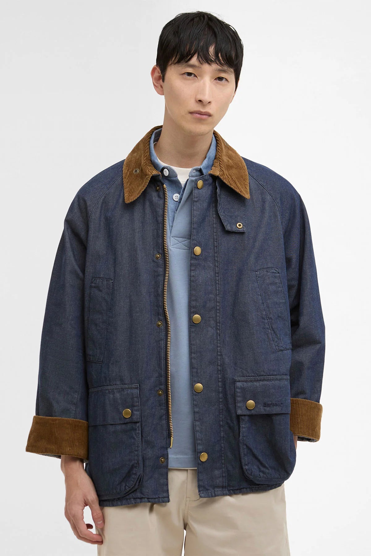 BARBOUR Os Bedale Denim Casual Jacket Outerwear Indigo