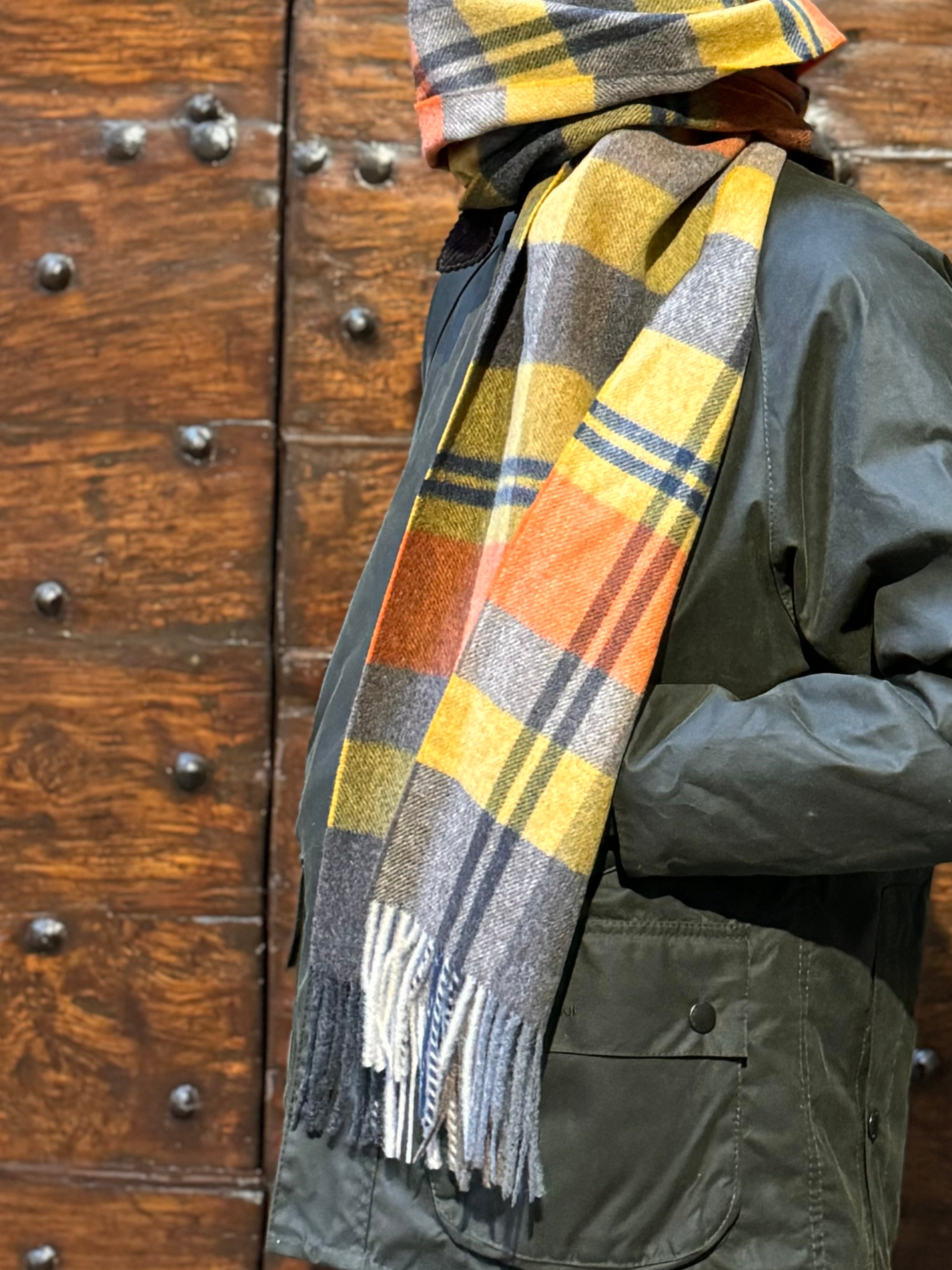 Sciarpa in lana tartan arancione FRESCO