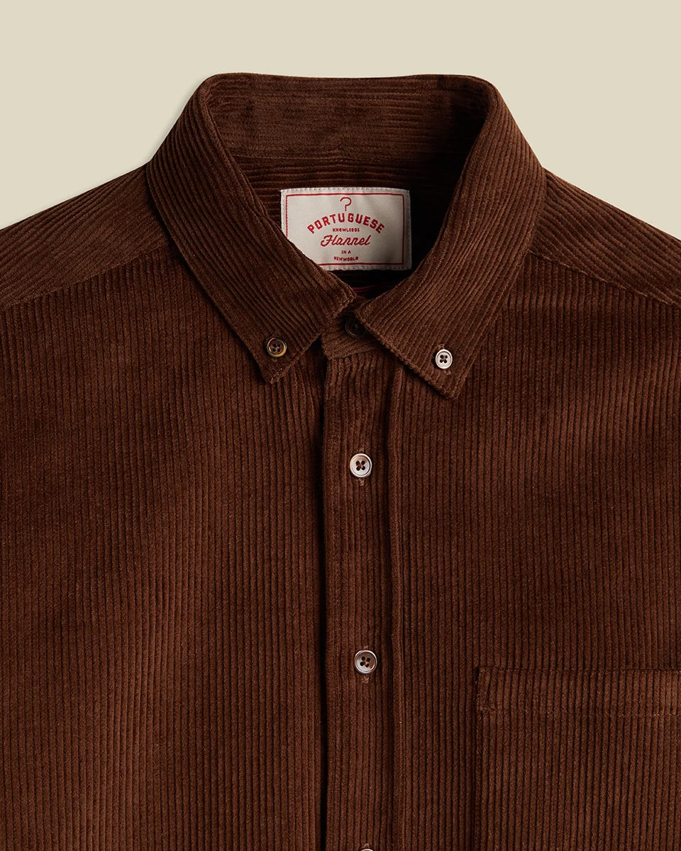 PORTUGUESE FLANNEL Lobo Brown Corduroy Shirt