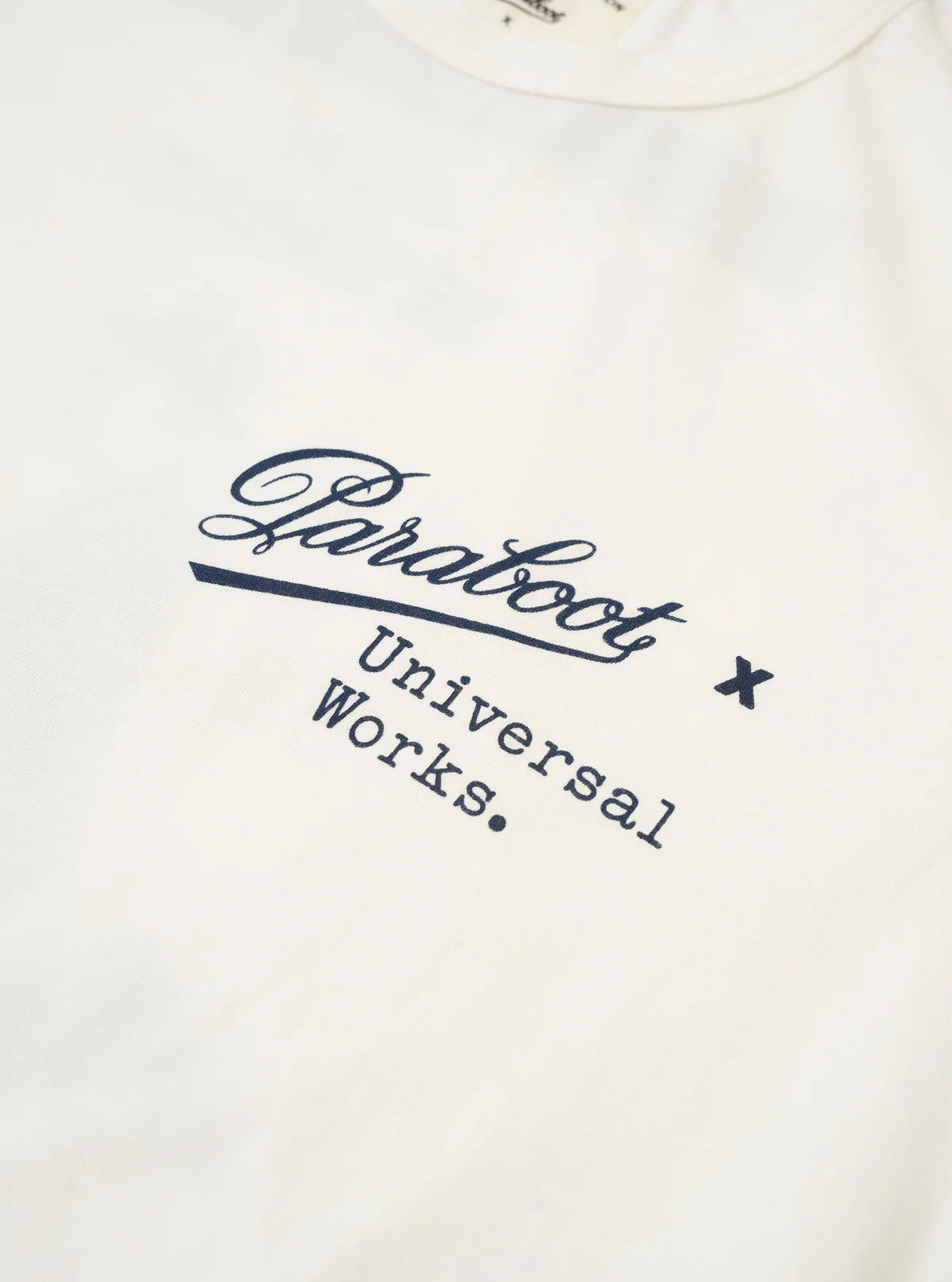 T-shirt Paraboots x Universal Works en jersey simple écru imprimé