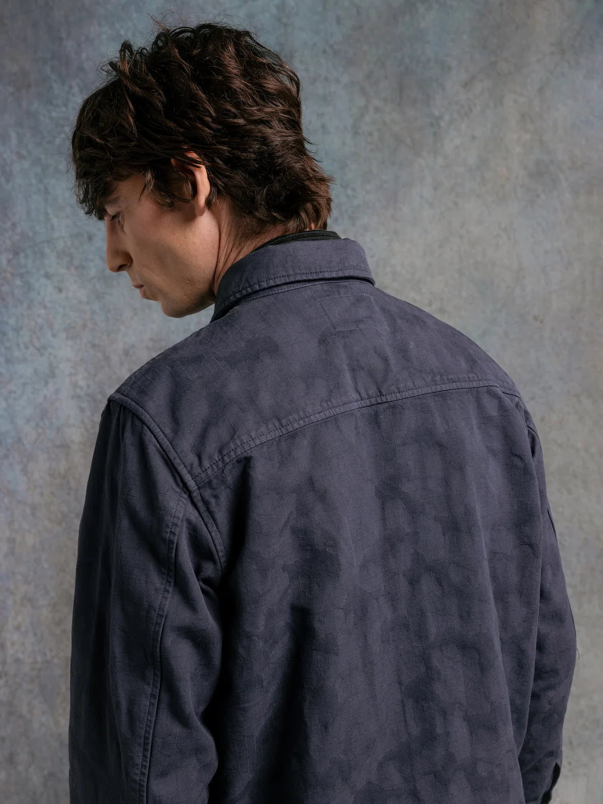 KESTIN Tyndrum Jacket in Navy Jacquard Ripstop Cotton
