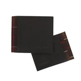 BARBOUR Wallet & Card Holder Gift Set Black Classic Tartan