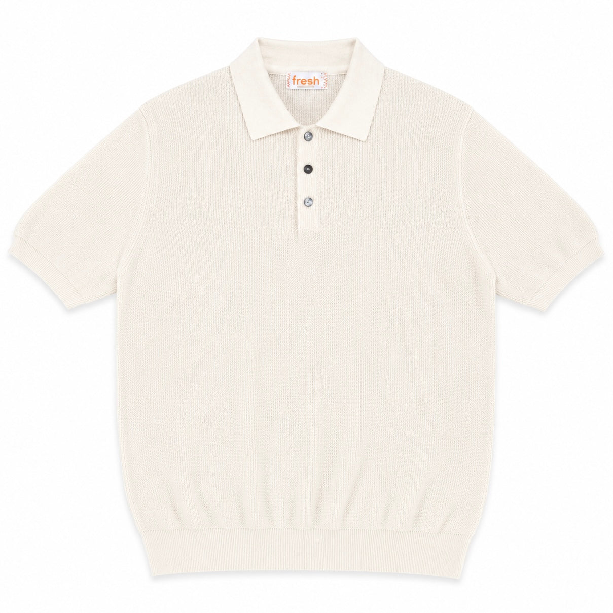 FRESH Cream Linen Retro Polo Shirt