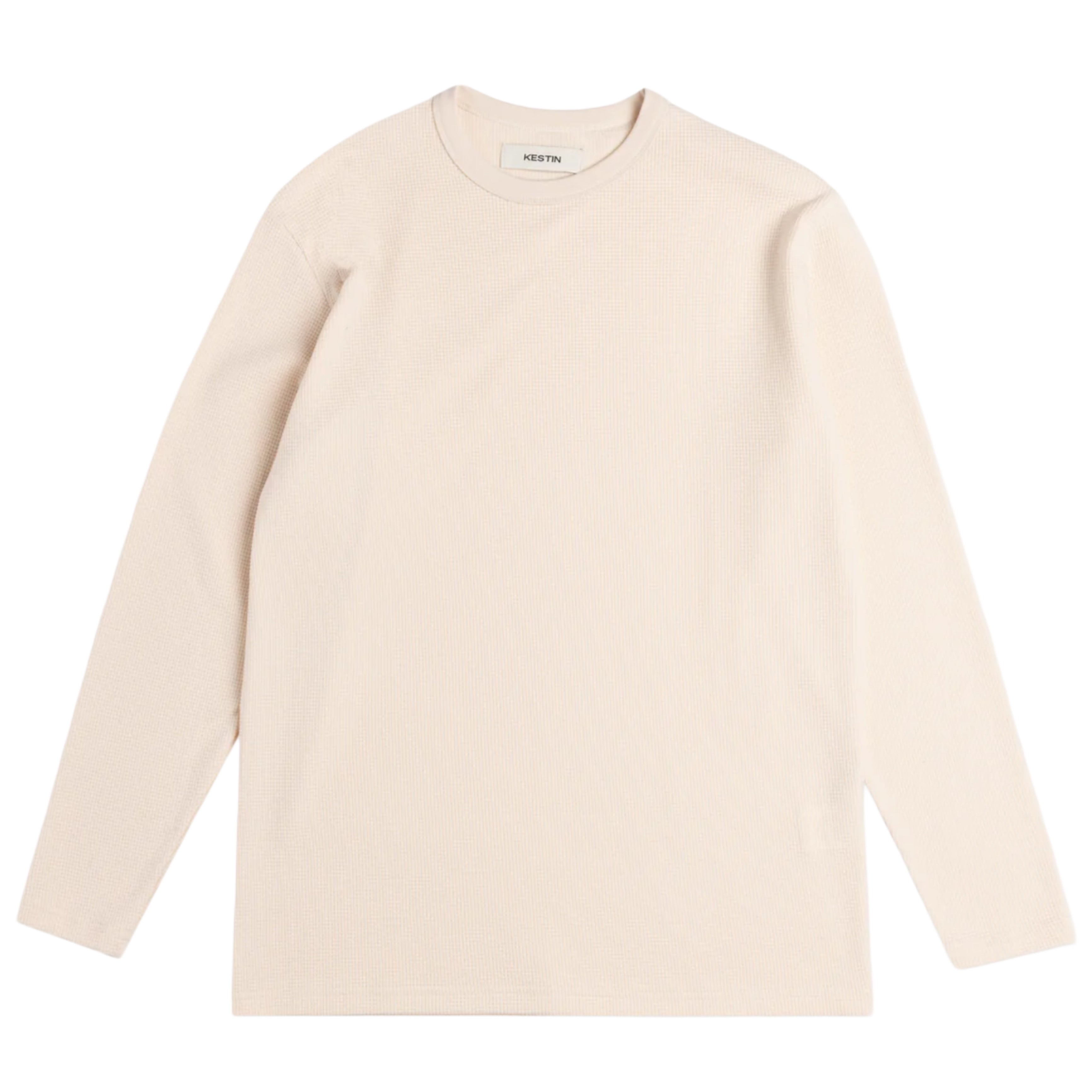 KESTIN Waternish Long Sleeve Tee in Natural Brushed Waffle
