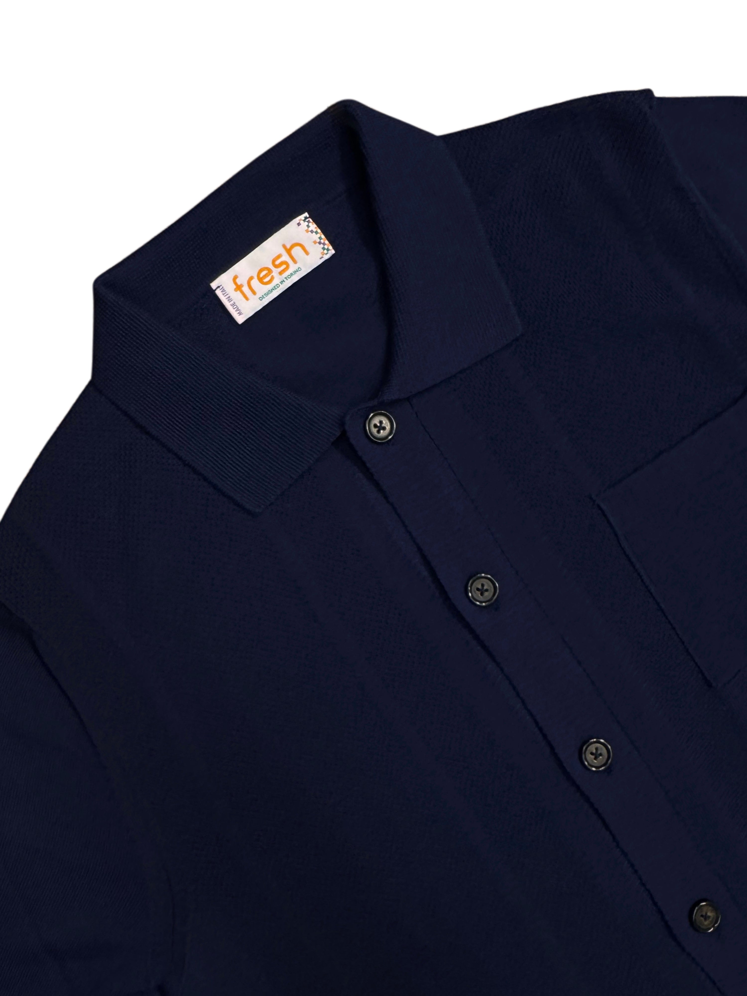 FRESH Grandaddy Polo Shirt in Navy