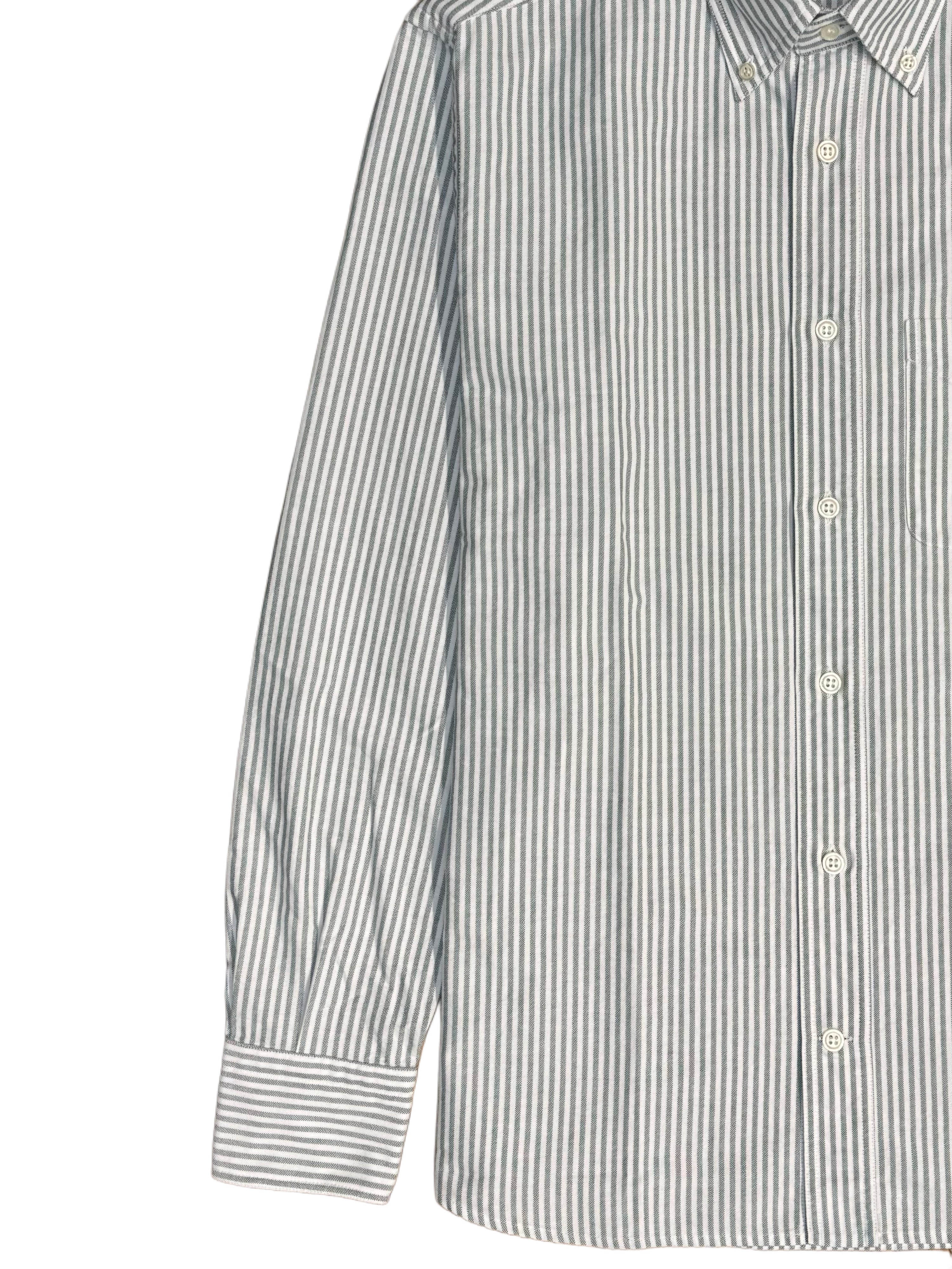 FRESH Green Striped Oxford Cotton Button Down Shirt