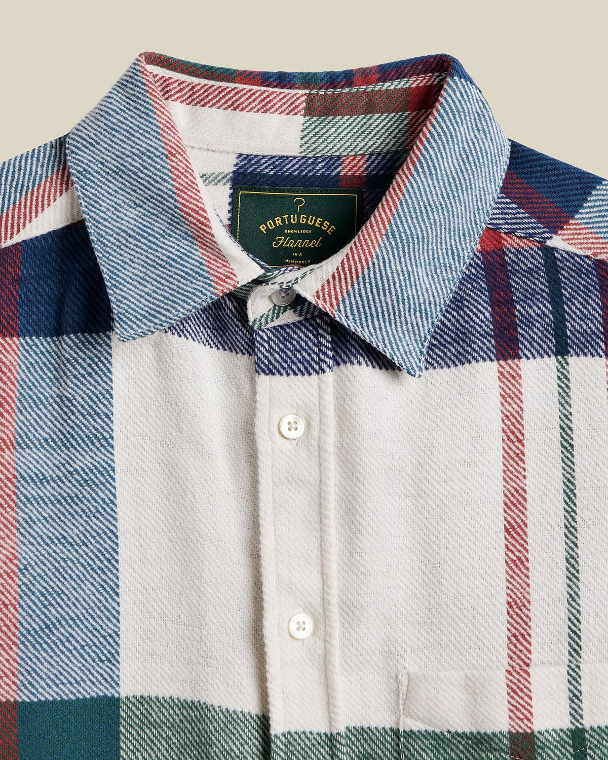 PORTUGUESE FLANNEL Alfena Cream Hunter Navy