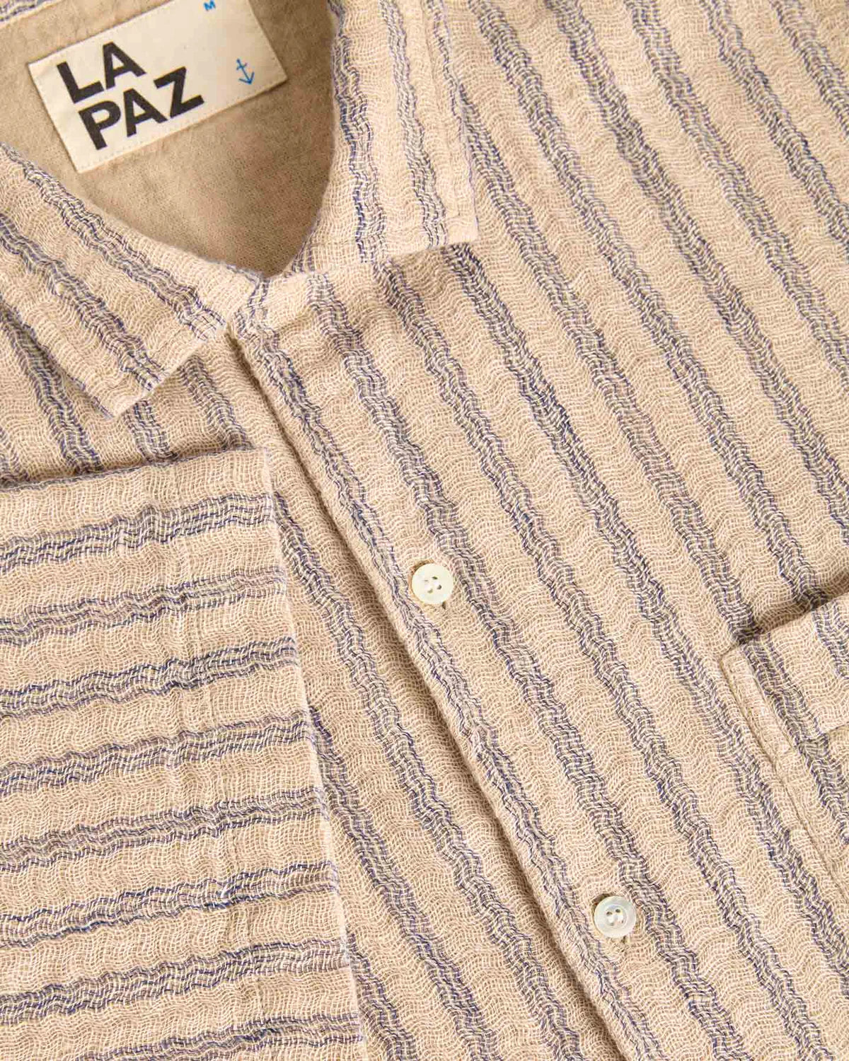 LA PAZ Silveira Blue Stripes Panama Shirt