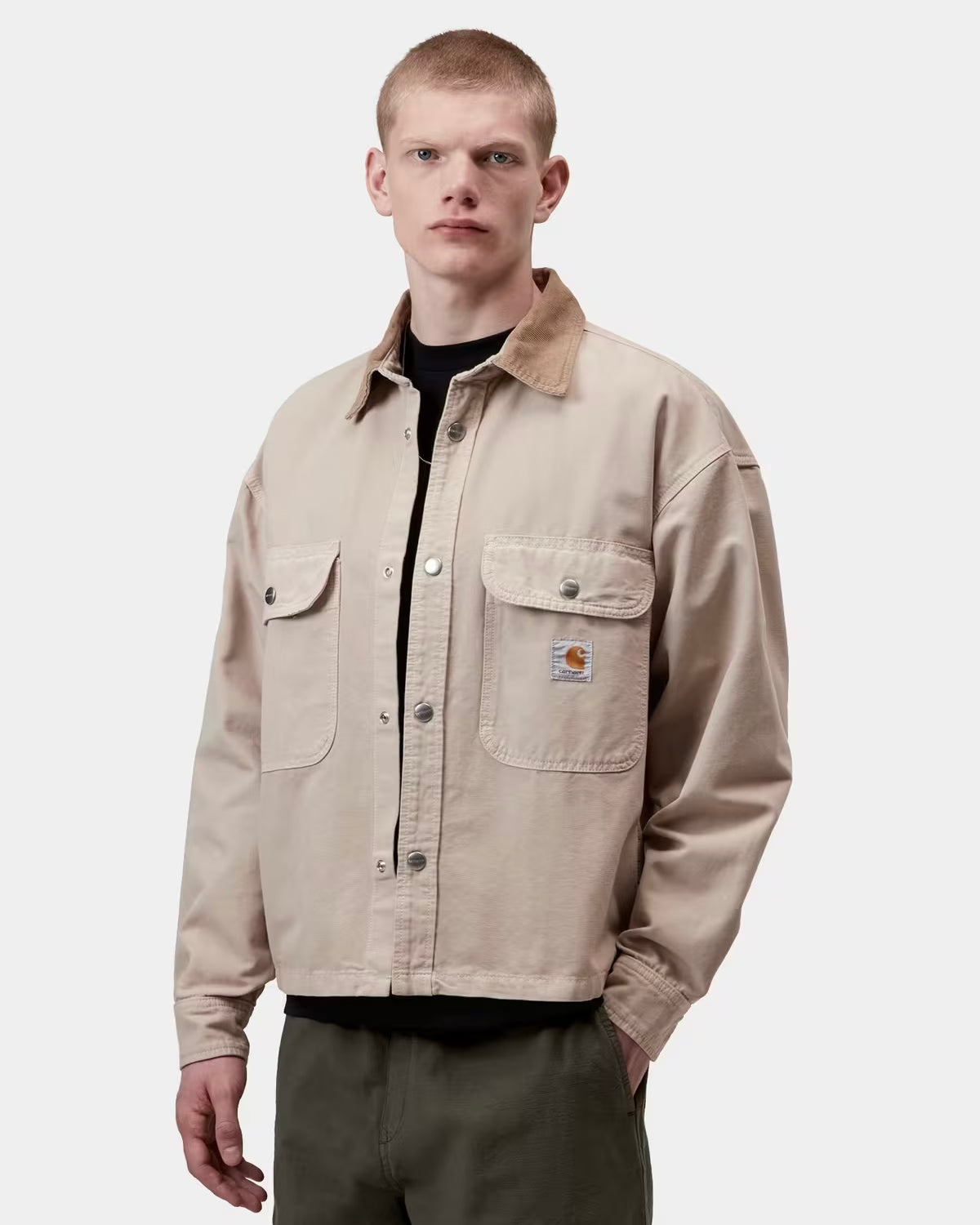 CARHARTT WIP Prescott Shirt Jac String Leather Tinto in capo
