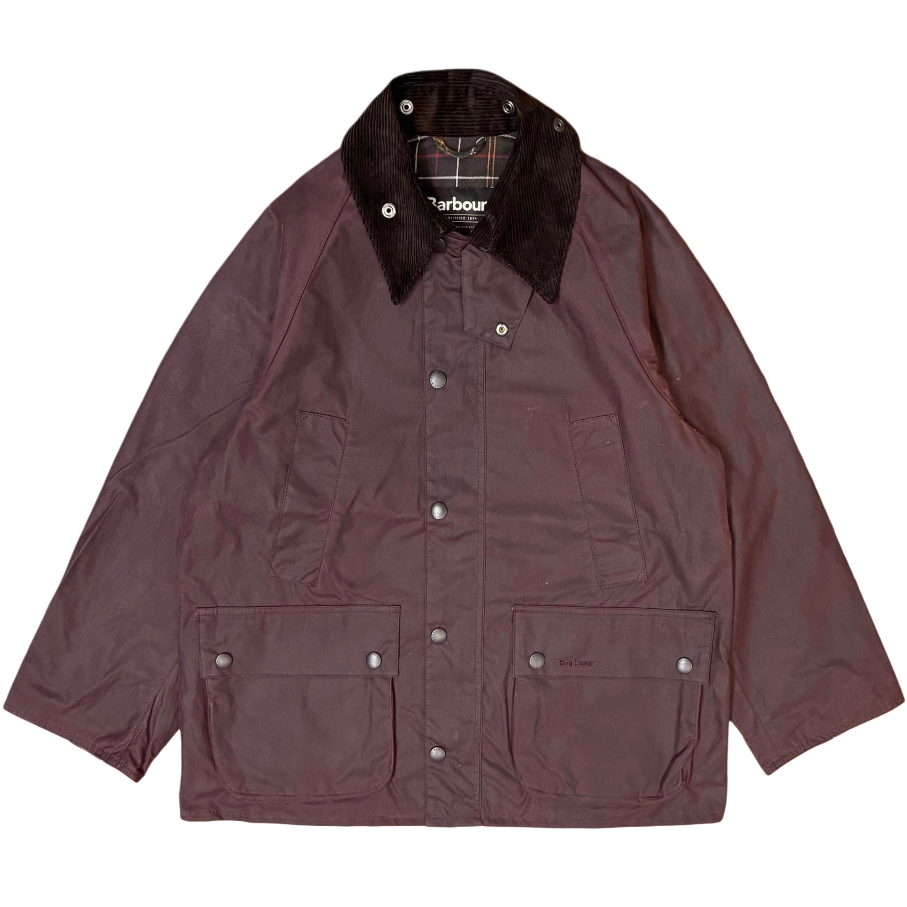 BARBOUR Oversized Bedale Waxed Jacket Bordeaux