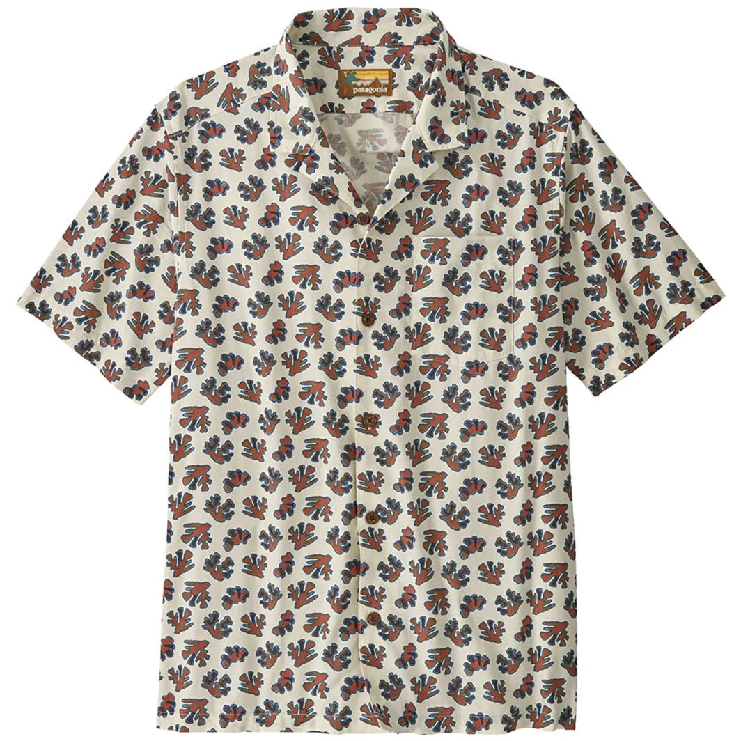 PATAGONIA Men's Tidal Threads Camp Shirt Oh Coral: Wool White