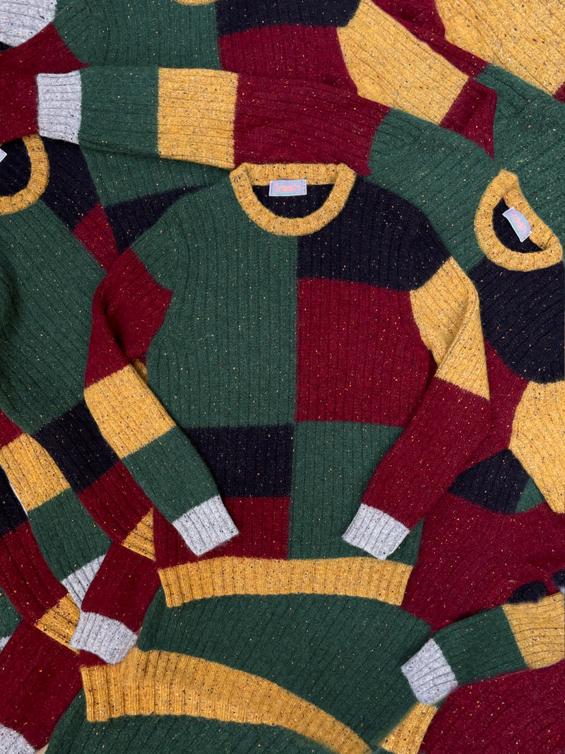FRESH Issey Colorblock Crew Neck Wool Sweater