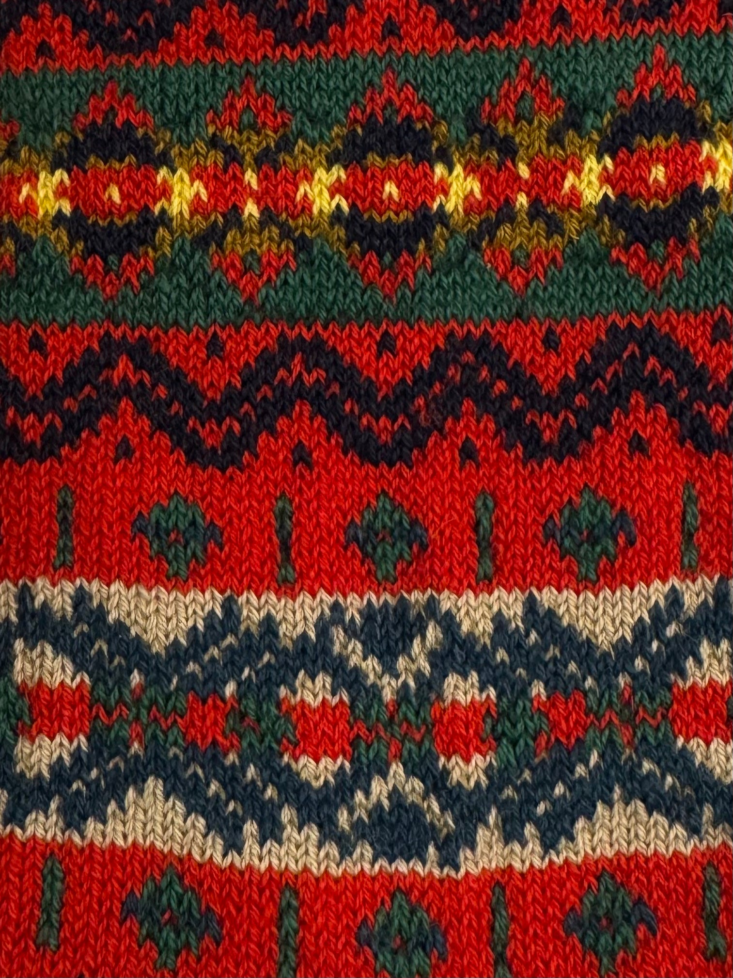 Calzino rosso Anonimo ISM Fairisle Crew