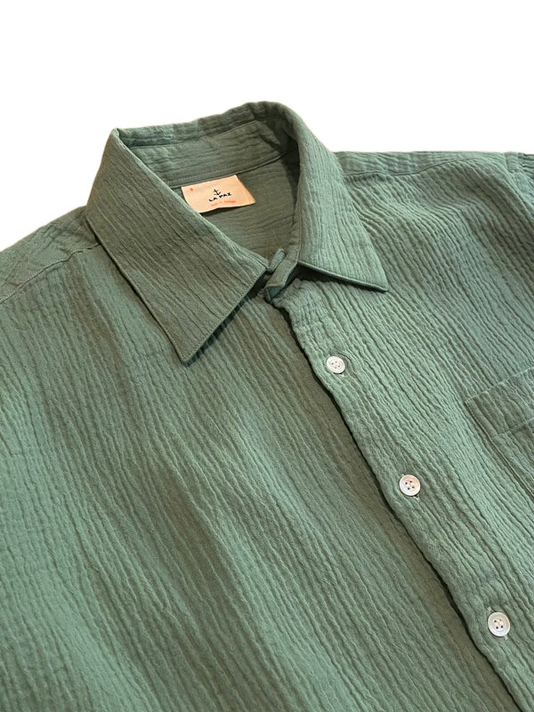 LA PAZ Roque Short Sleeves Seerksuker Shirt Green Bay