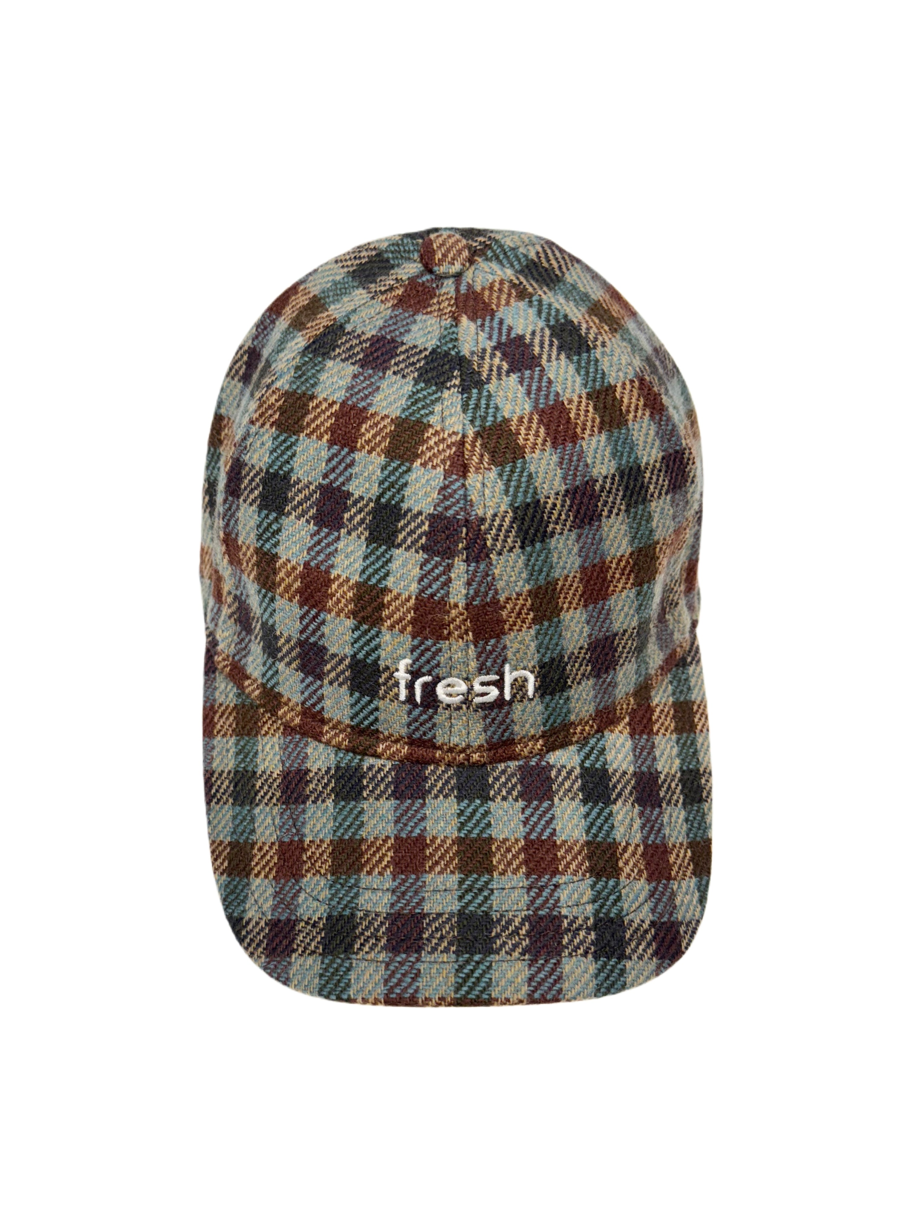 FRESH Six-Panel Pale Blue Tweed Cap
