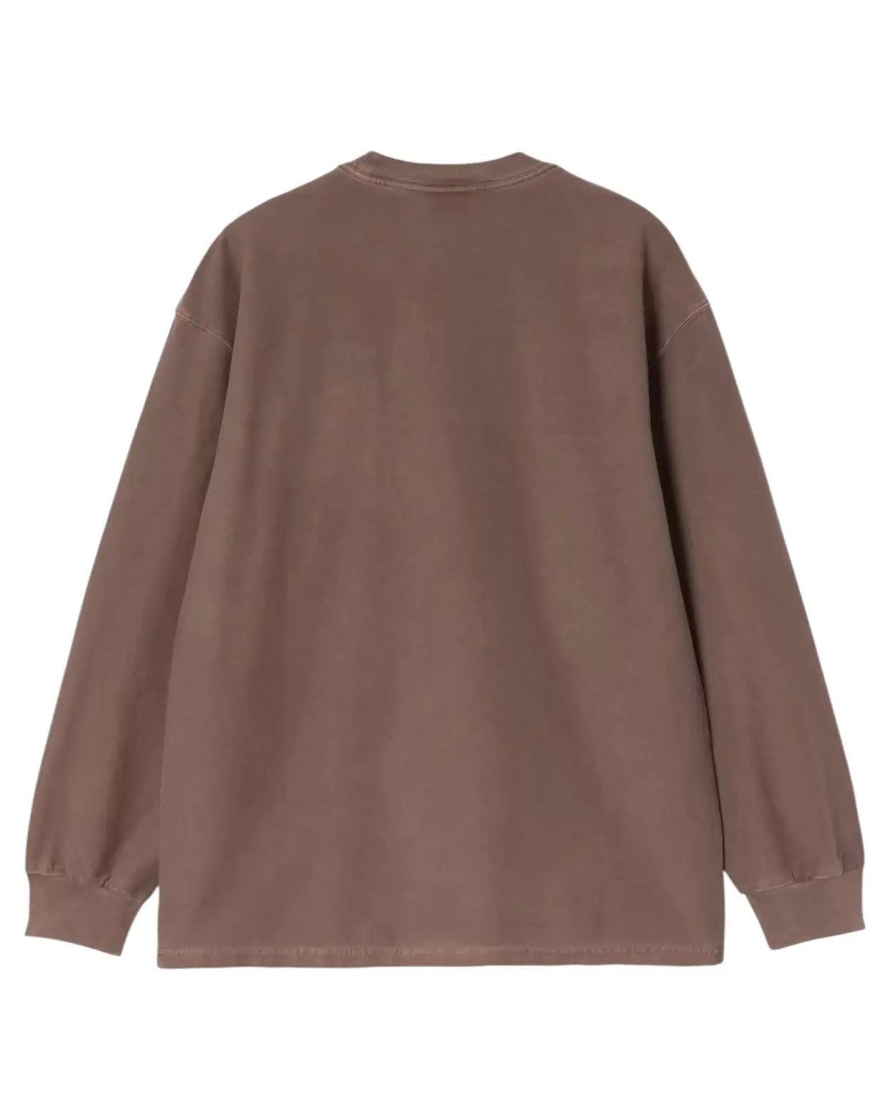 CARHARTT WIP T-Shirt Loose Maniche Lunghe con Taschino Tobacco Tinta in Capo