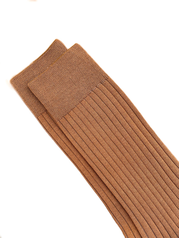 FRESH Cotton Mid-Calf Lenght Socks In Camel