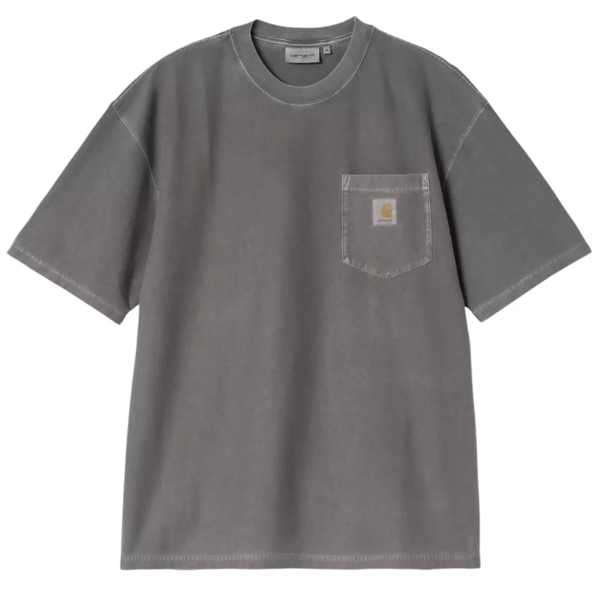 CARHARTT WIP T-Shirt Loose Tasca Manica Corta Nera Tinta in Capo