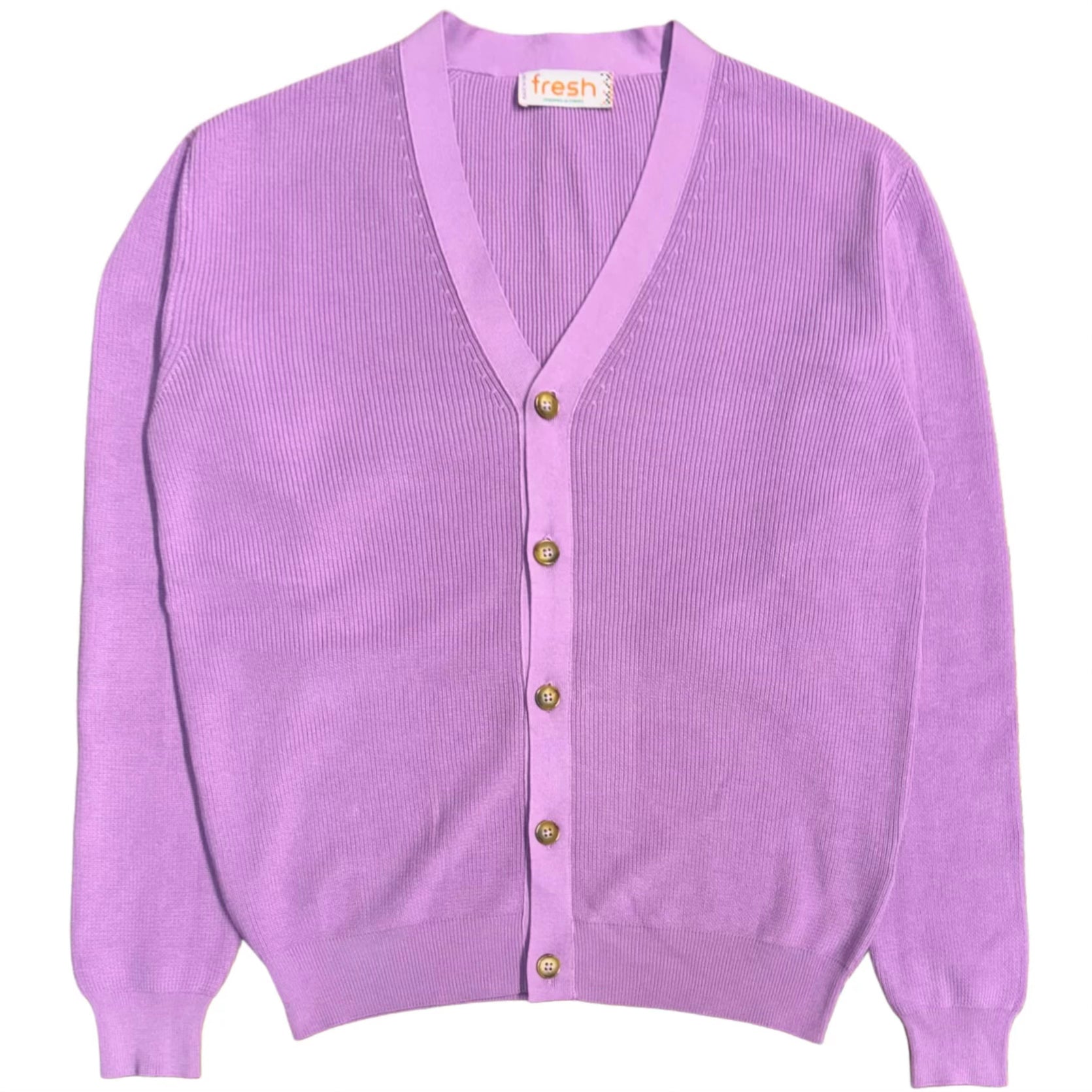 Cardigan FRESH Scott in cotone italiano color lilla