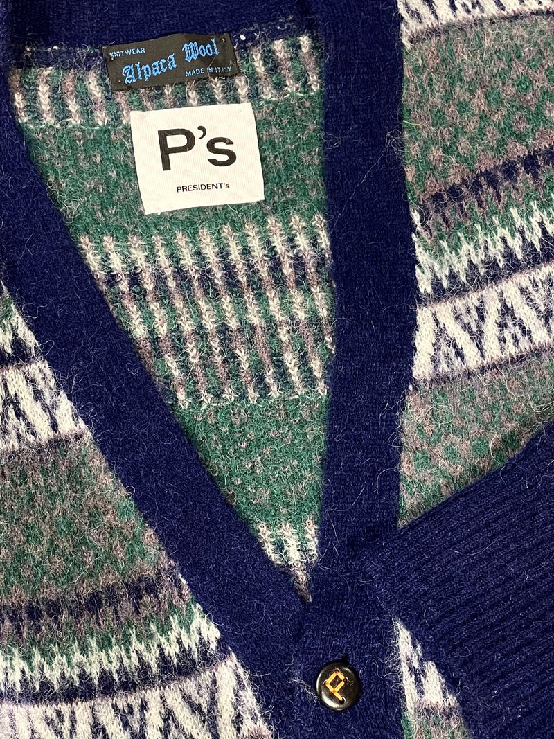 PRESIDENT’S Cardigan Over P's Alpaca Vintage Jacquard