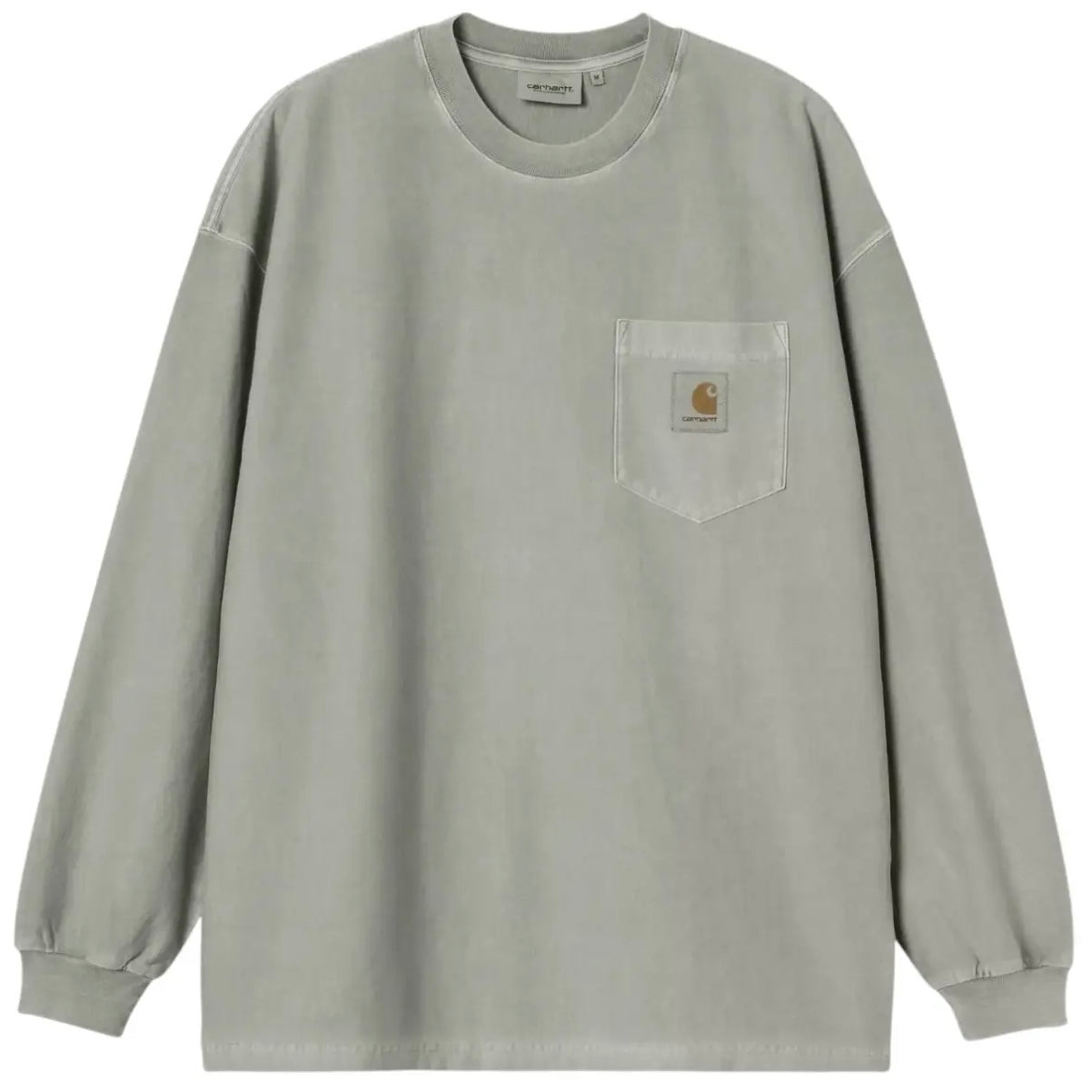T-Shirt Loose a Maniche Lunghe con Taschino Carhartt WIP Verde Shady Tinta in Capo