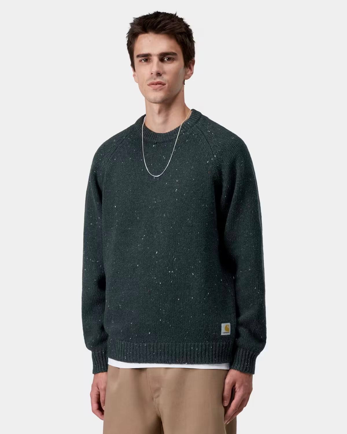 CARHARTT WIP Anglistic Sweater Speckled Deep Lagoon