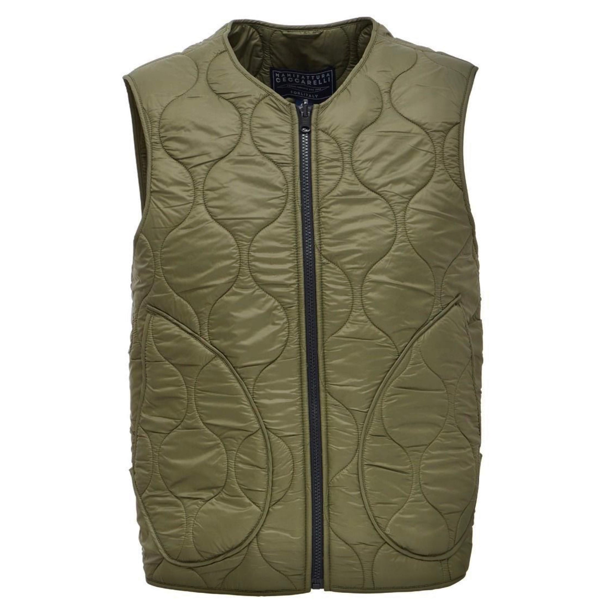 MANIFATTURA CECCARELLI Wool Padded Vest 7919-CB Olive Green