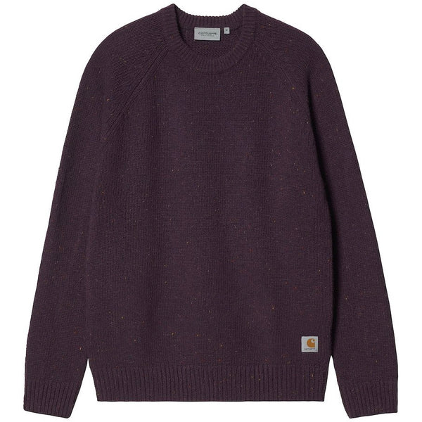 CARHARTT WIP Anglistic Sweater Speckled Dark Plum