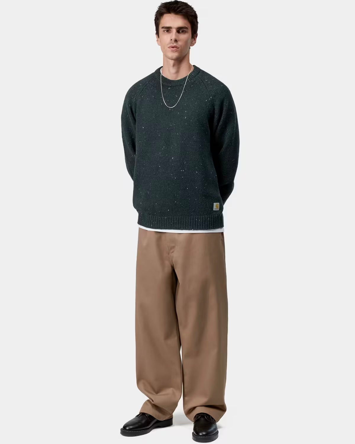 CARHARTT WIP Anglistic Sweater Speckled Deep Lagoon