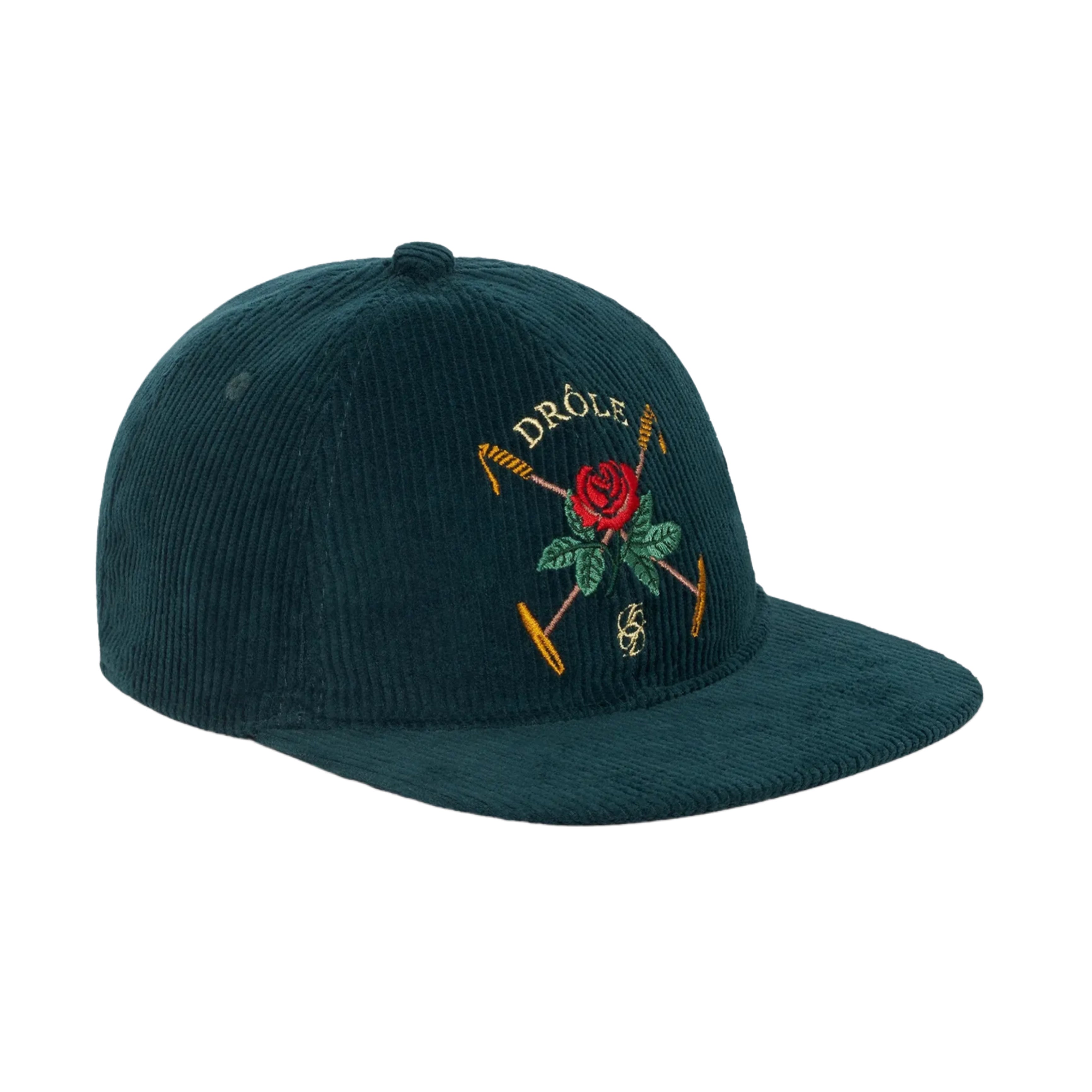 DRÔLE DE MONSIEUR La Casquette Velours Drôle Rose Dark Green