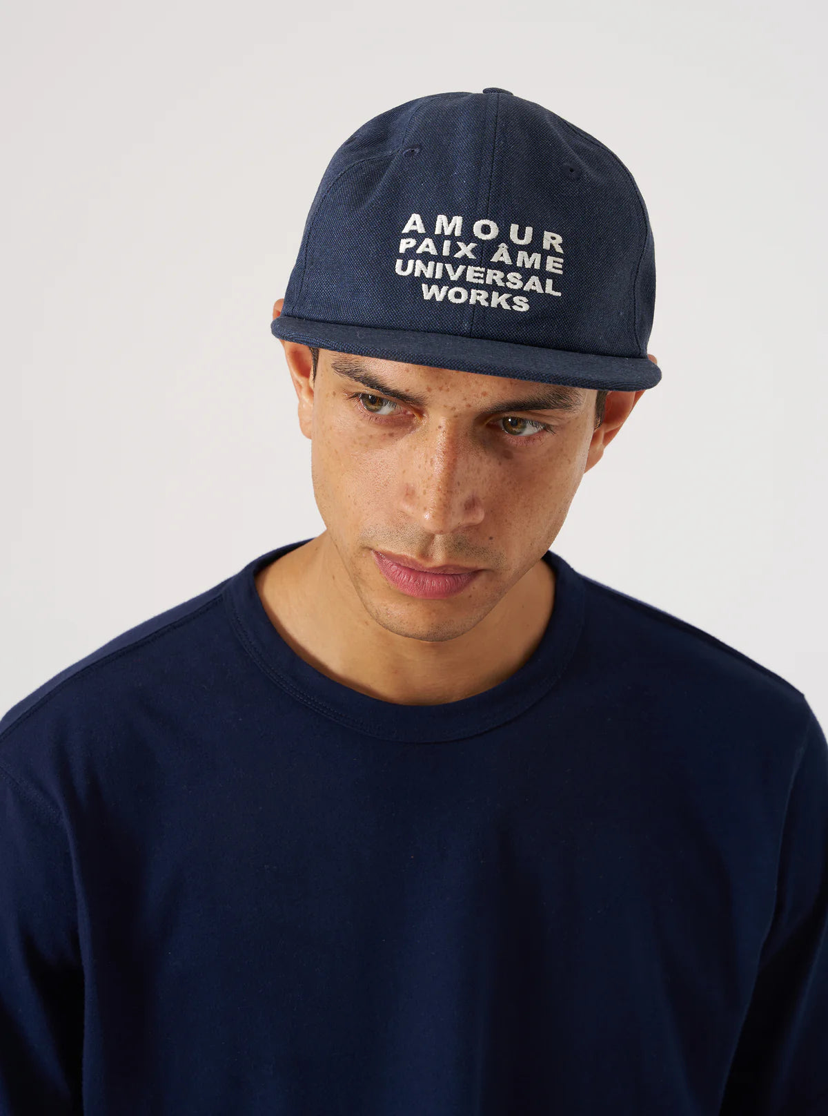 UNIVERSAL WORKS Indigo Offline Denim Baseball Hat