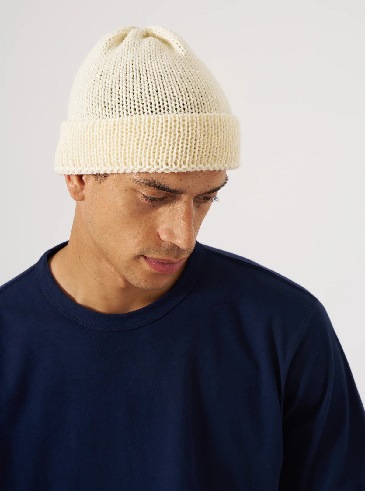 UNIVERSAL WORKS Ecru British Wool Short Watch Cap