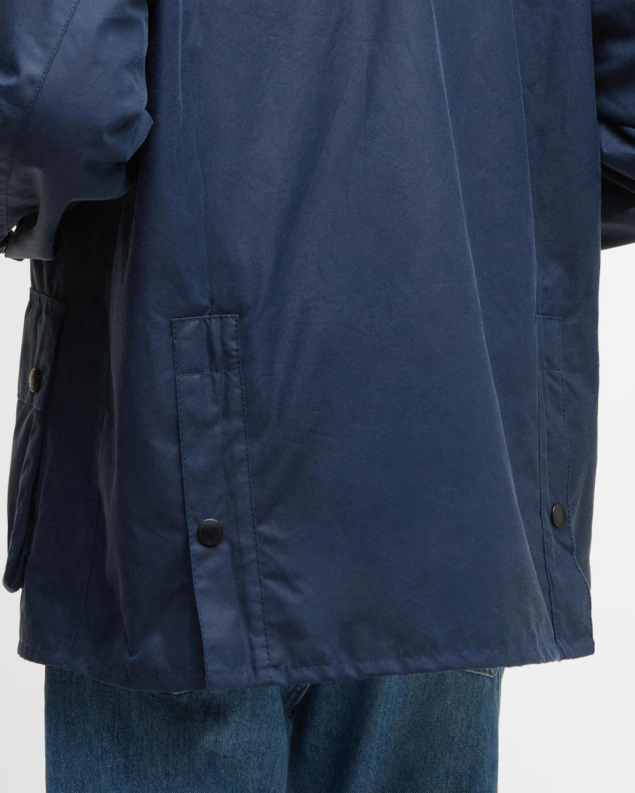 BARBOUR Oversized Bedale Waxed Jacket Washed Cobalt