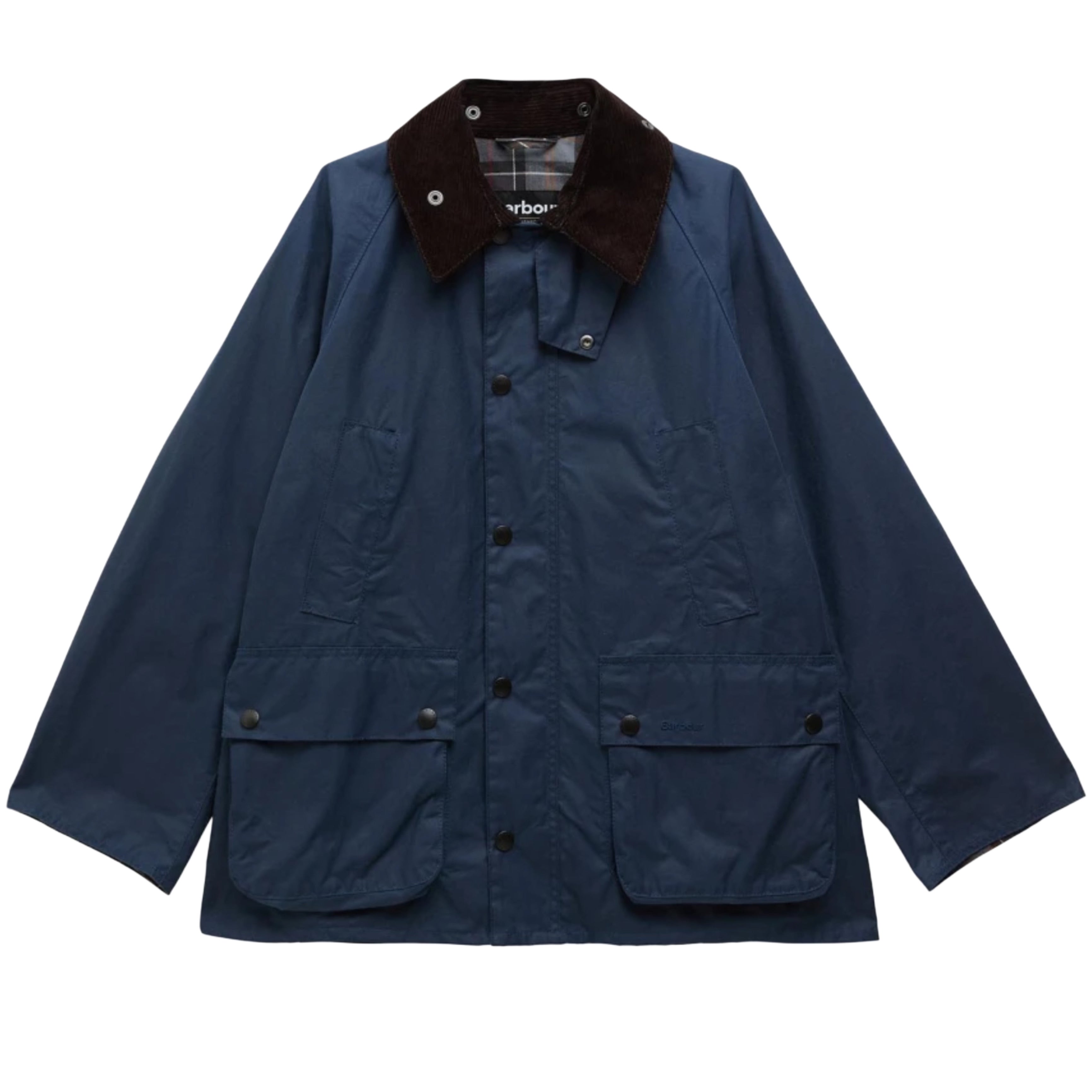 BARBOUR Oversized Bedale Waxed Jacket Washed Cobalt