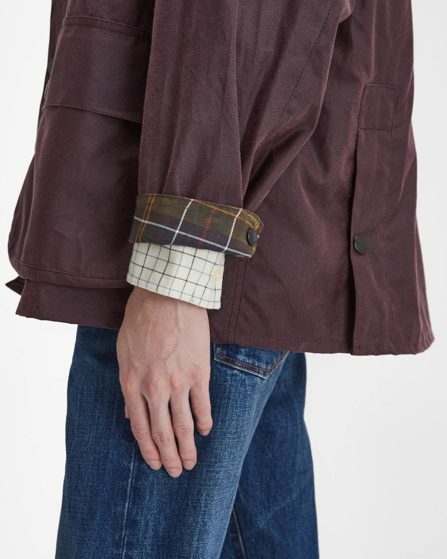 BARBOUR Oversized Bedale Waxed Jacket Bordeaux